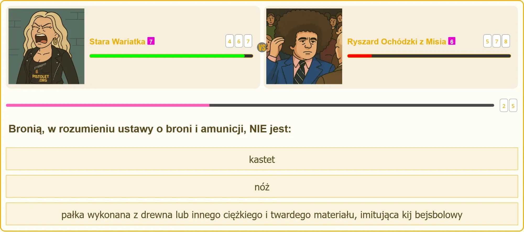 Pojedynek wiedzy na temat broni