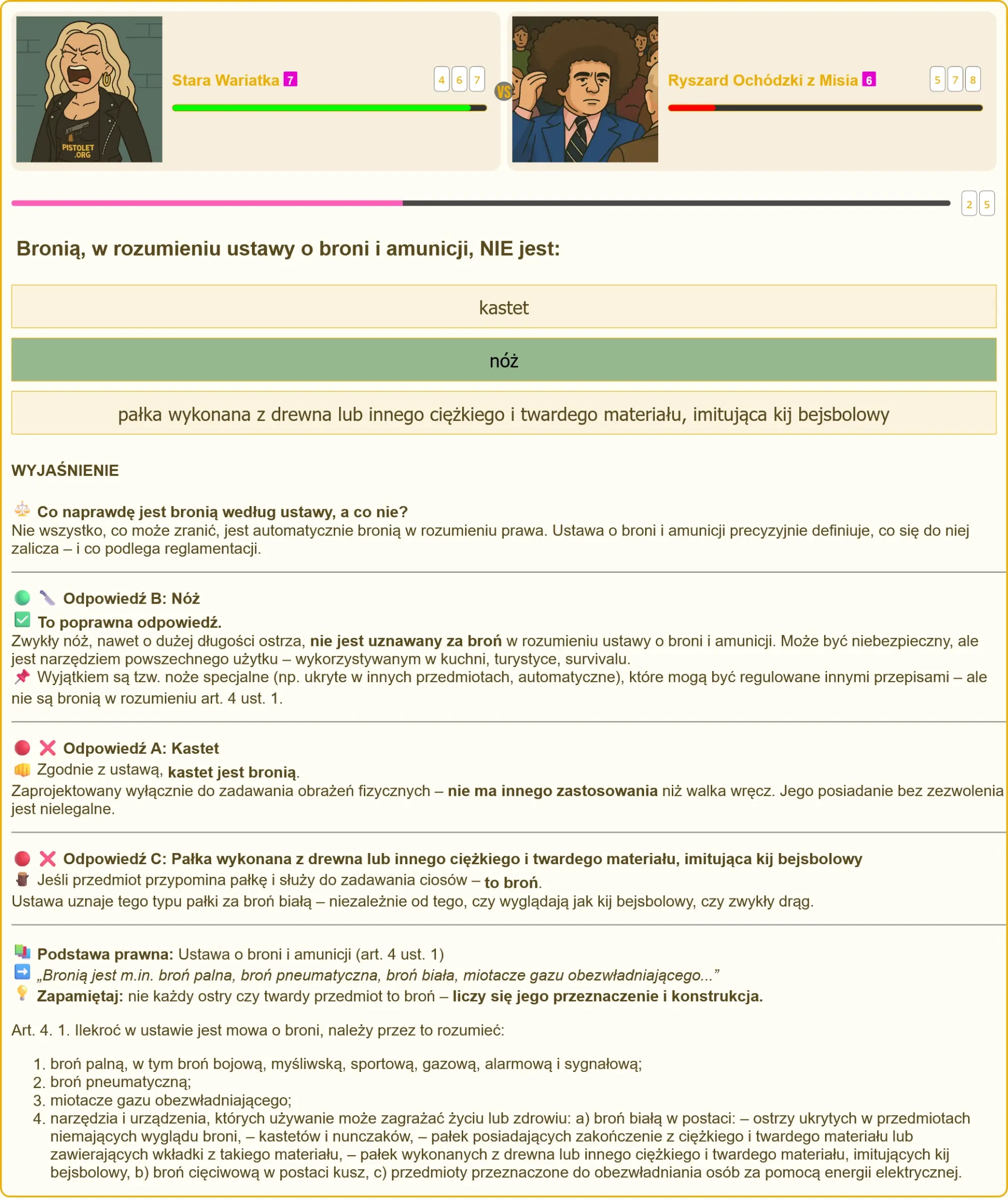 Test na patent strzelecki - co nie jest bronią?