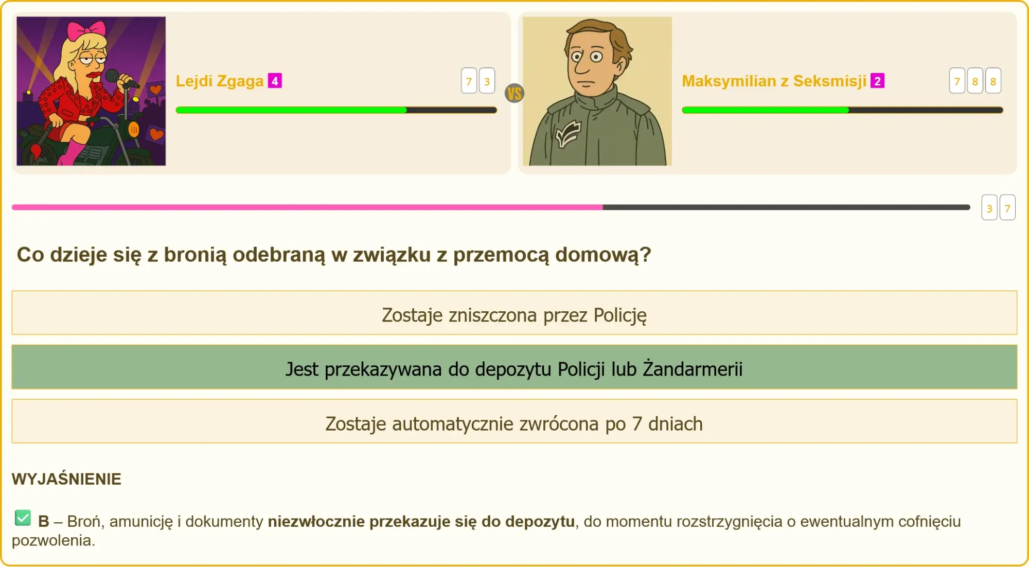 Egzamin na patent strzelecki - pytanie o odebraną broń