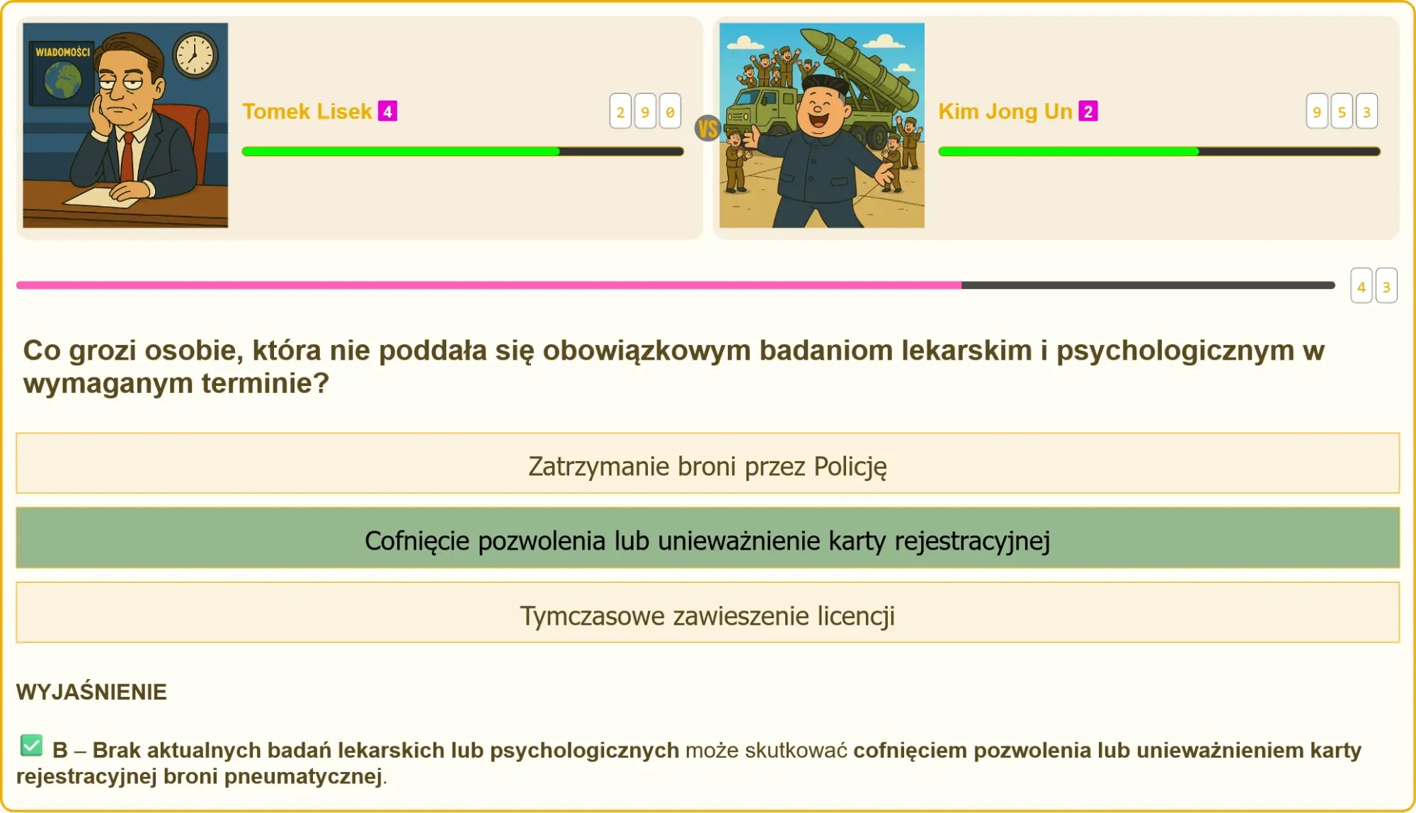 Tomek Lisek vs Kim Jong Un w quizie o pozwoleniu na broń