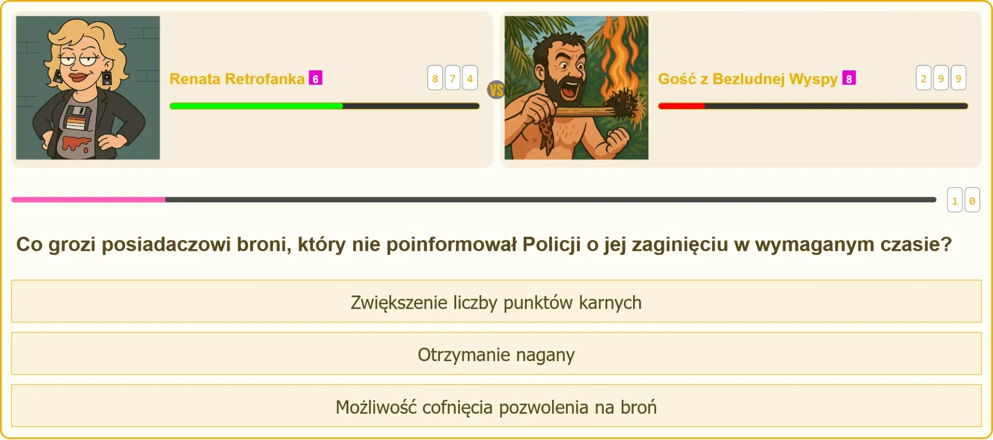 Pytanie testowe na patent strzelecki - konsekwencje niezgłoszenia utraty broni