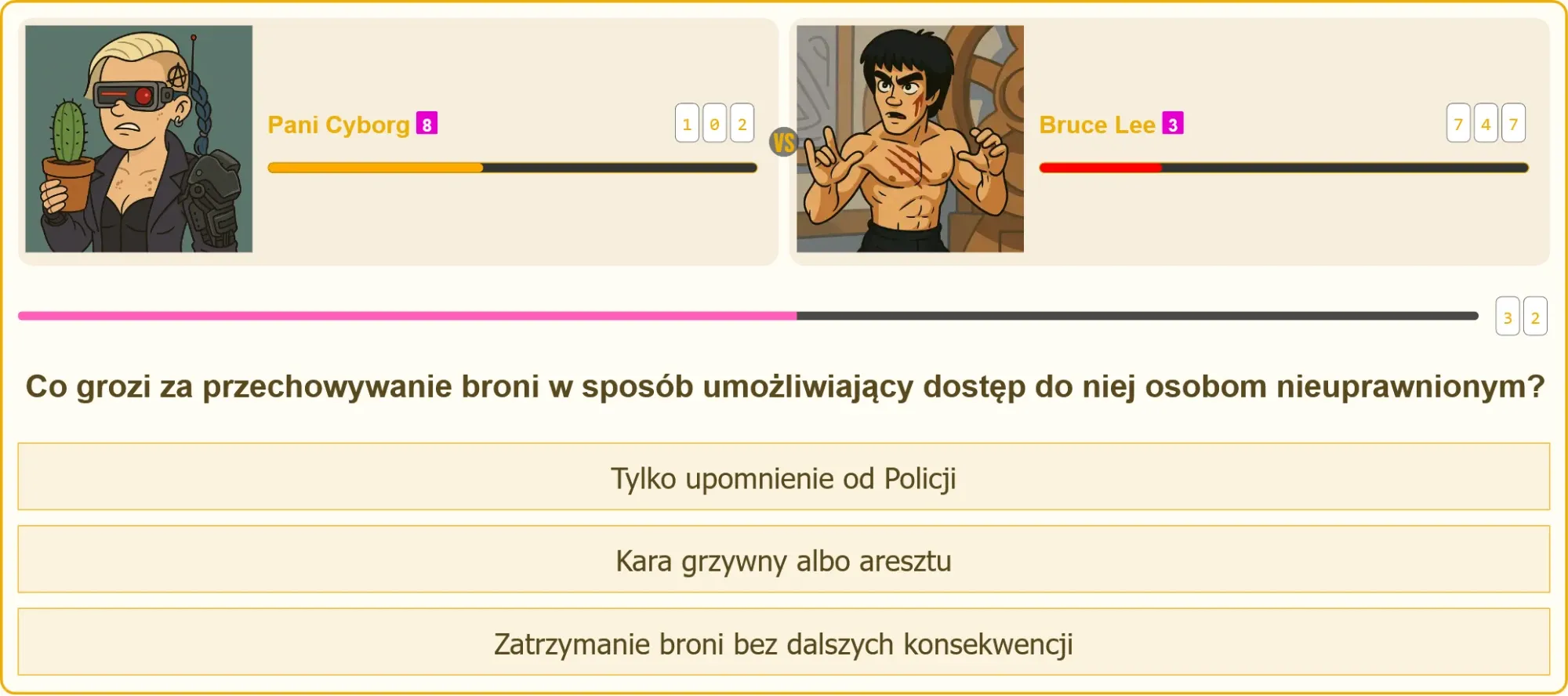 Pani Cyborg vs Bruce Lee w pojedynku na wiedzę o broni