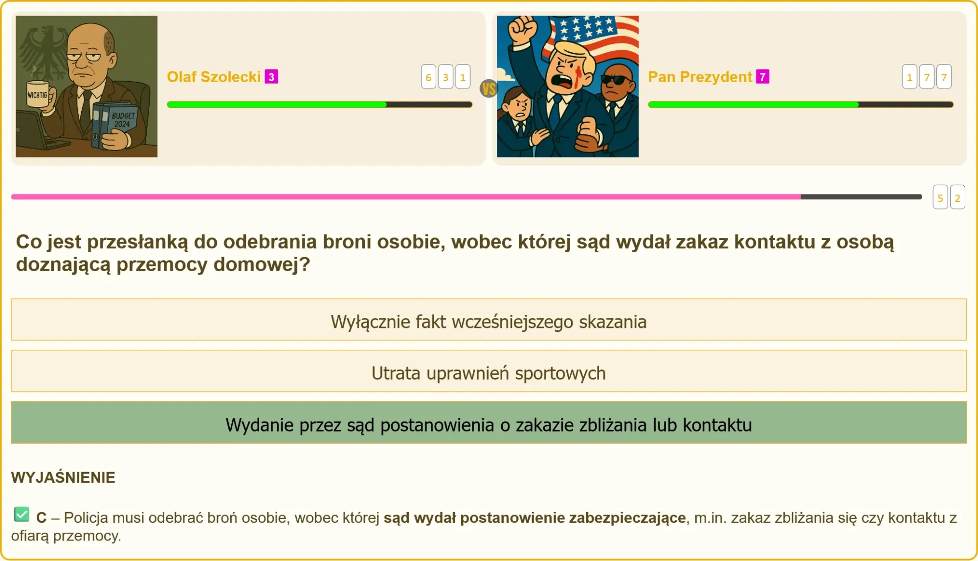 Pojedynek w quizie na patent strzelecki: Olaf vs Pan Prezydent