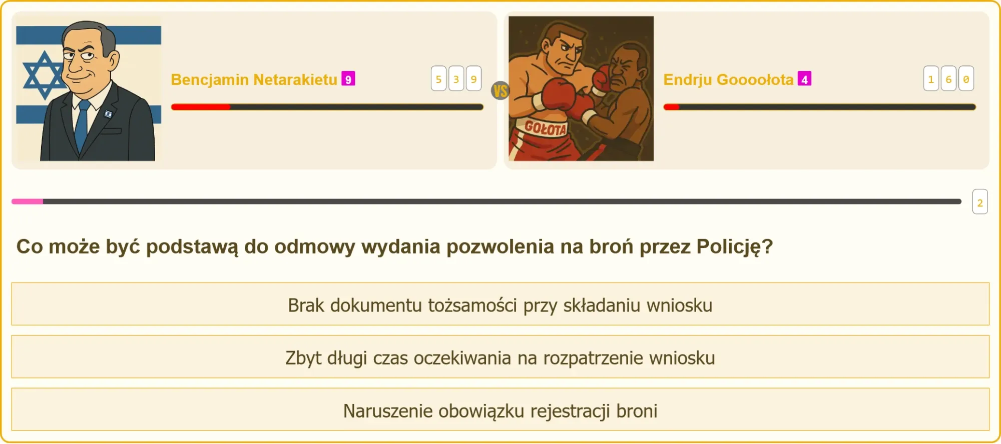 Policjant sprawdzający dokumenty przy składaniu wniosku na broń