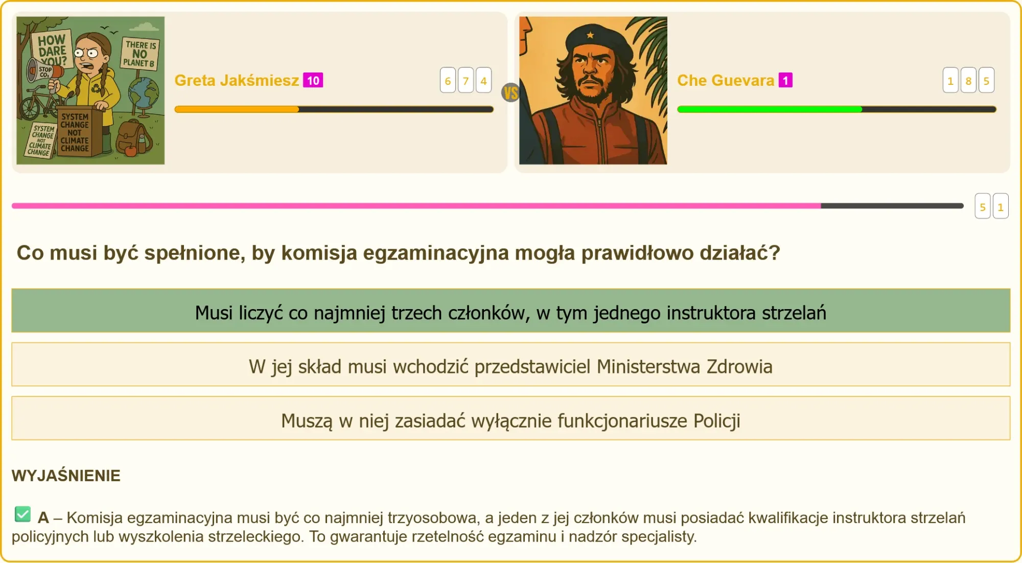 Instruktor strzelań policyjnych nadzorujący egzamin