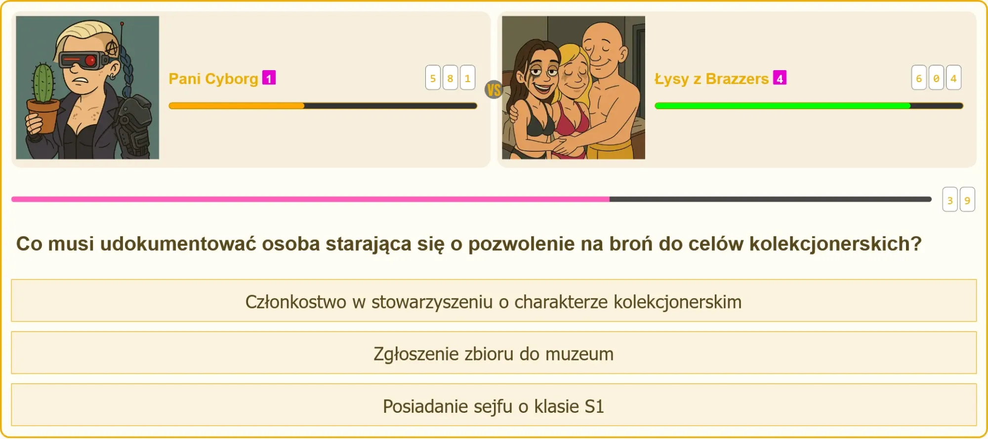 Kolekcjoner broni sprawdza dokumenty