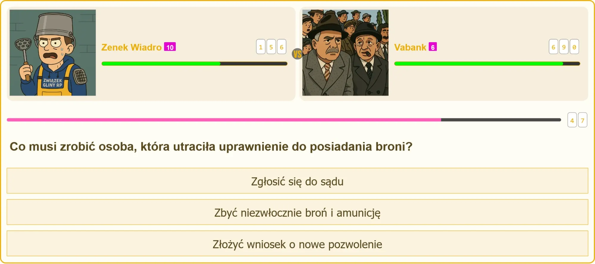 Pojedynek na wiedzę o broni - Zenek Wiadro kontra Vabank
