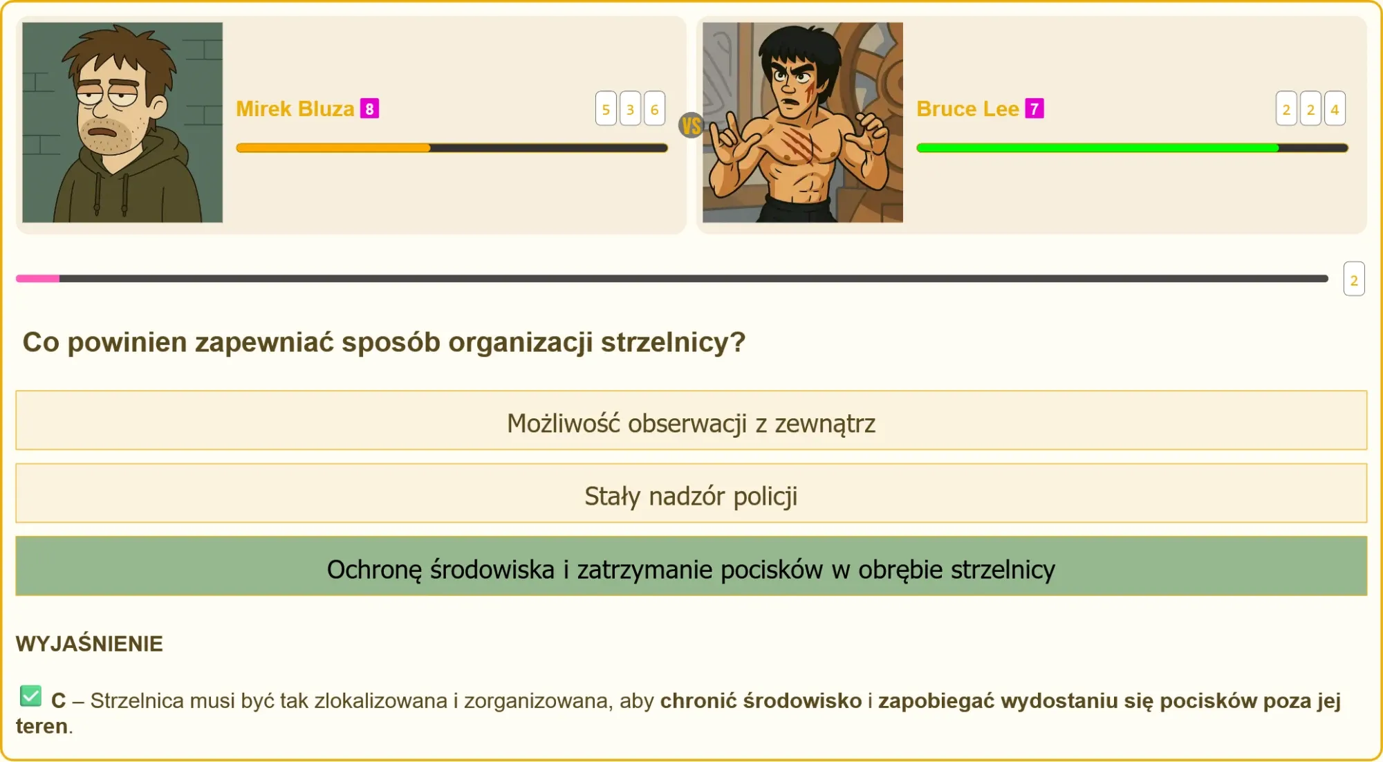 Pojedynek wiedzy na egzaminie strzeleckim