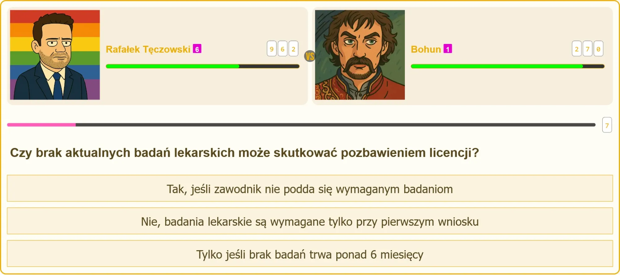 Mężczyzna rozwiązujący test na patent strzelecki