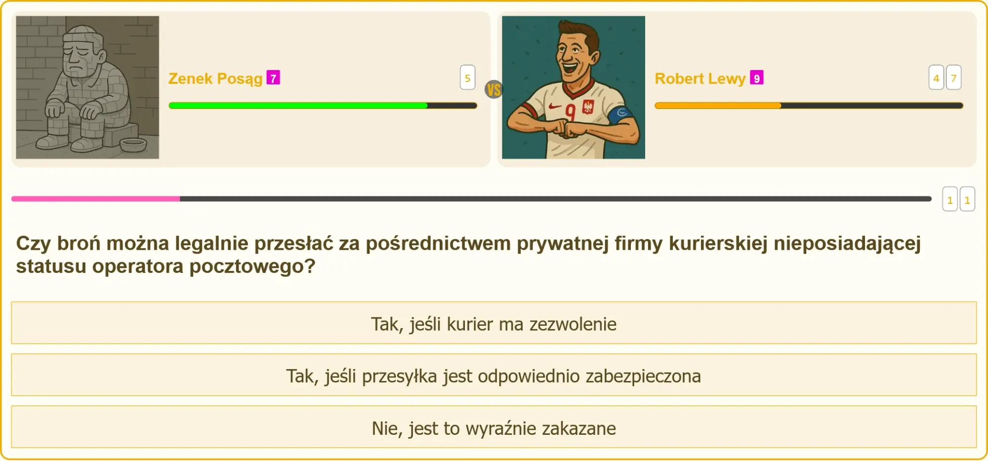 Pytanie testowe na patent strzelecki o przesyłaniu broni przez kuriera