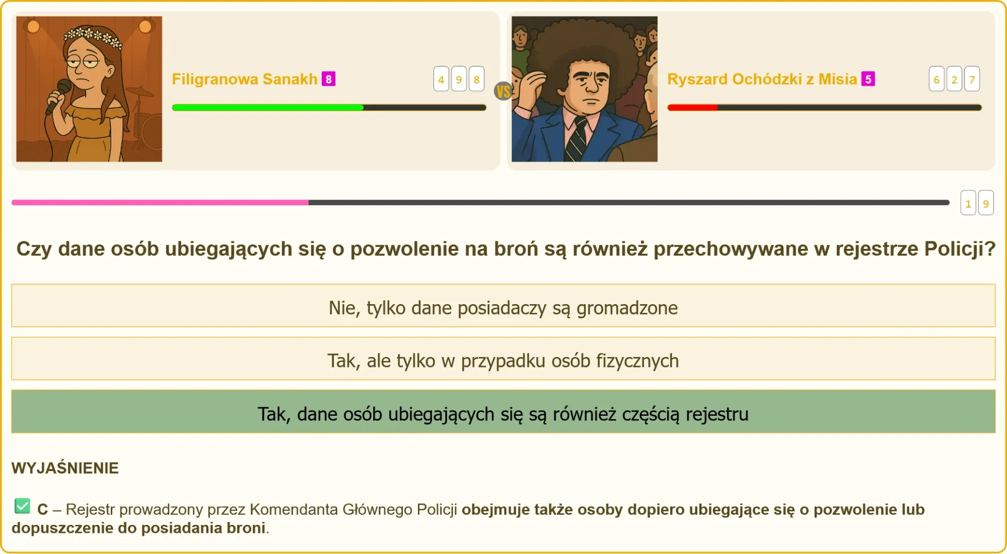 Egzamin na patent strzelecki – pytanie o rejestr danych