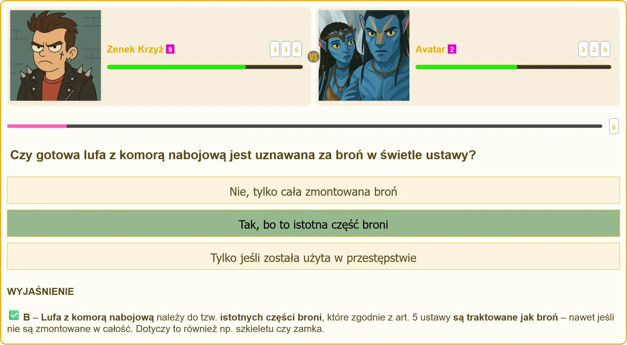 Schemat lufy z komorą nabojową jako istotnej części broni