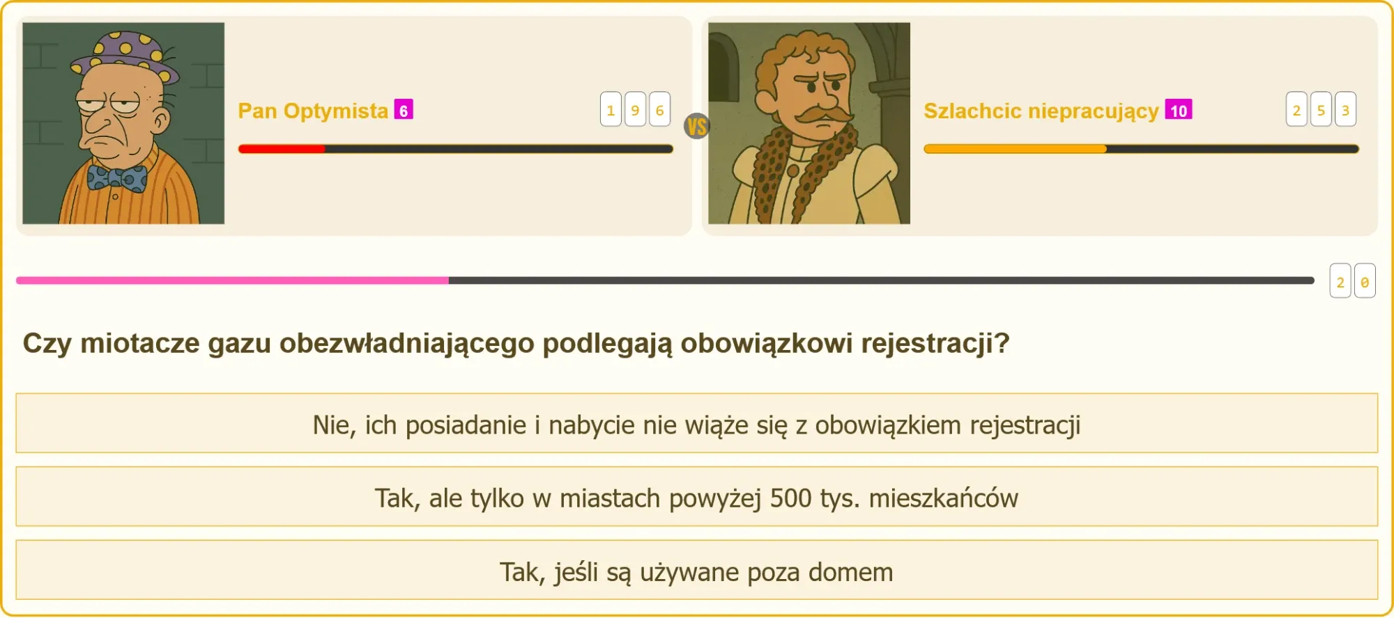 Pojedynek wiedzy o rejestracji gazu pieprzowego