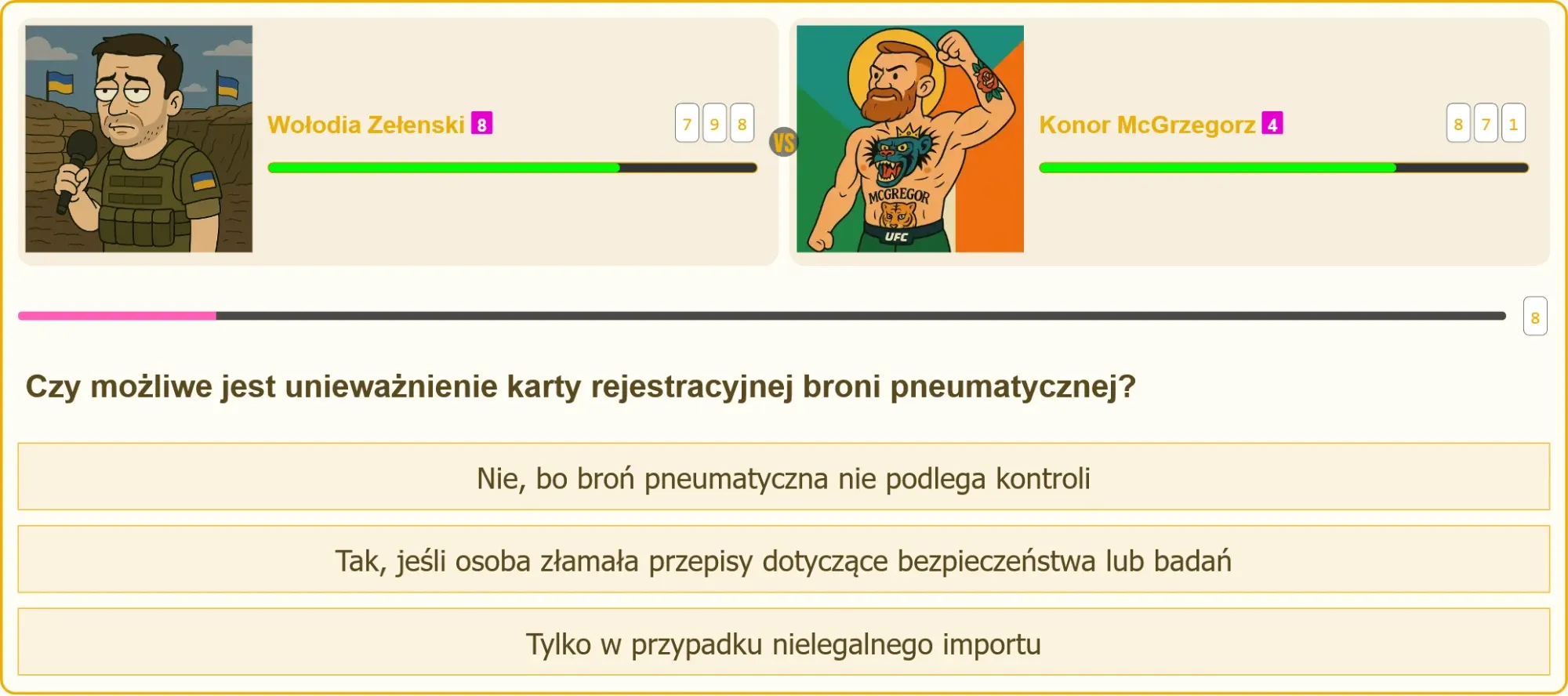 Pojedynek na testy patentu strzeleckiego - bron pneumatyczna