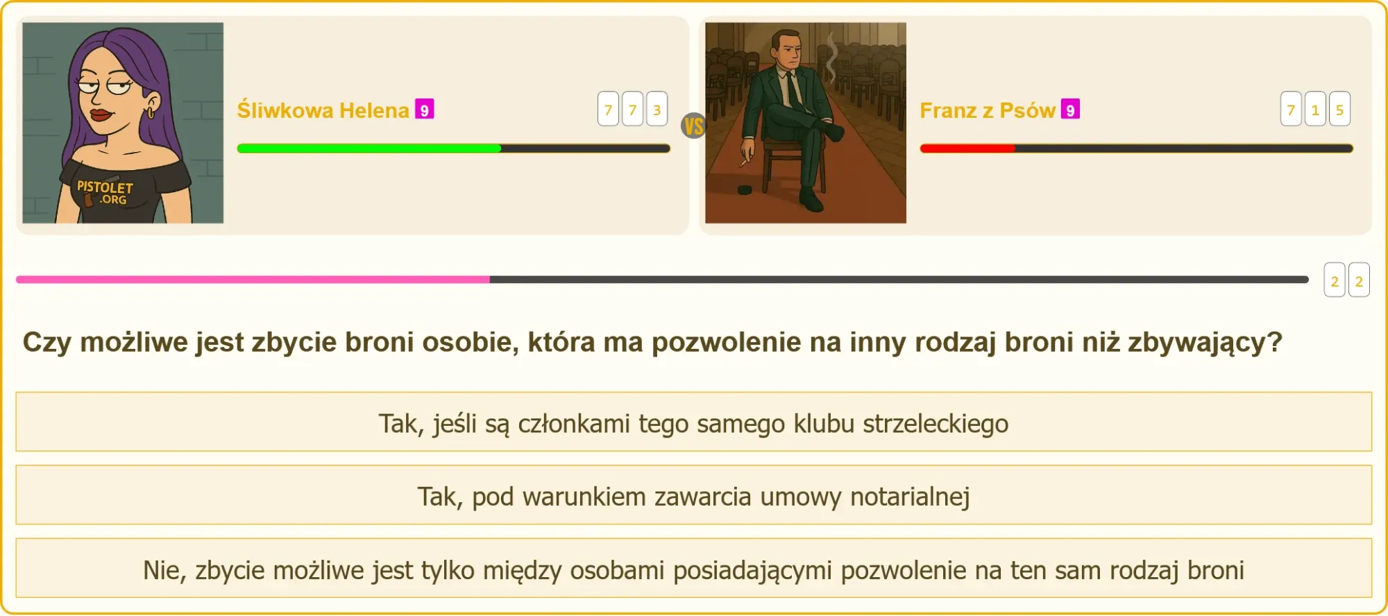 Pojedynek strzelecki między Śliwkowej Heleną a Franzem z Psów