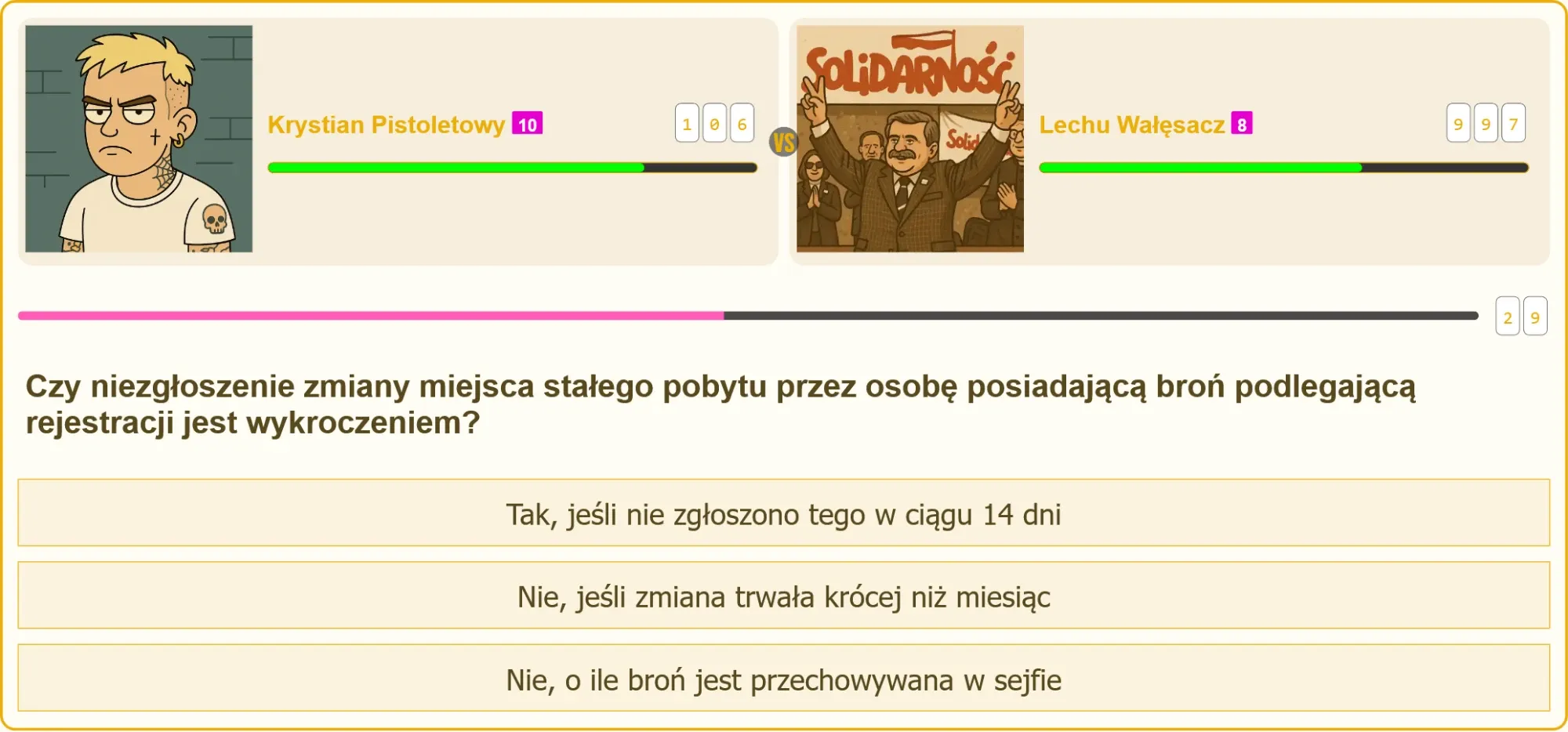 Pojedynek na testy patentu strzeleckiego - Krystian vs Lechu