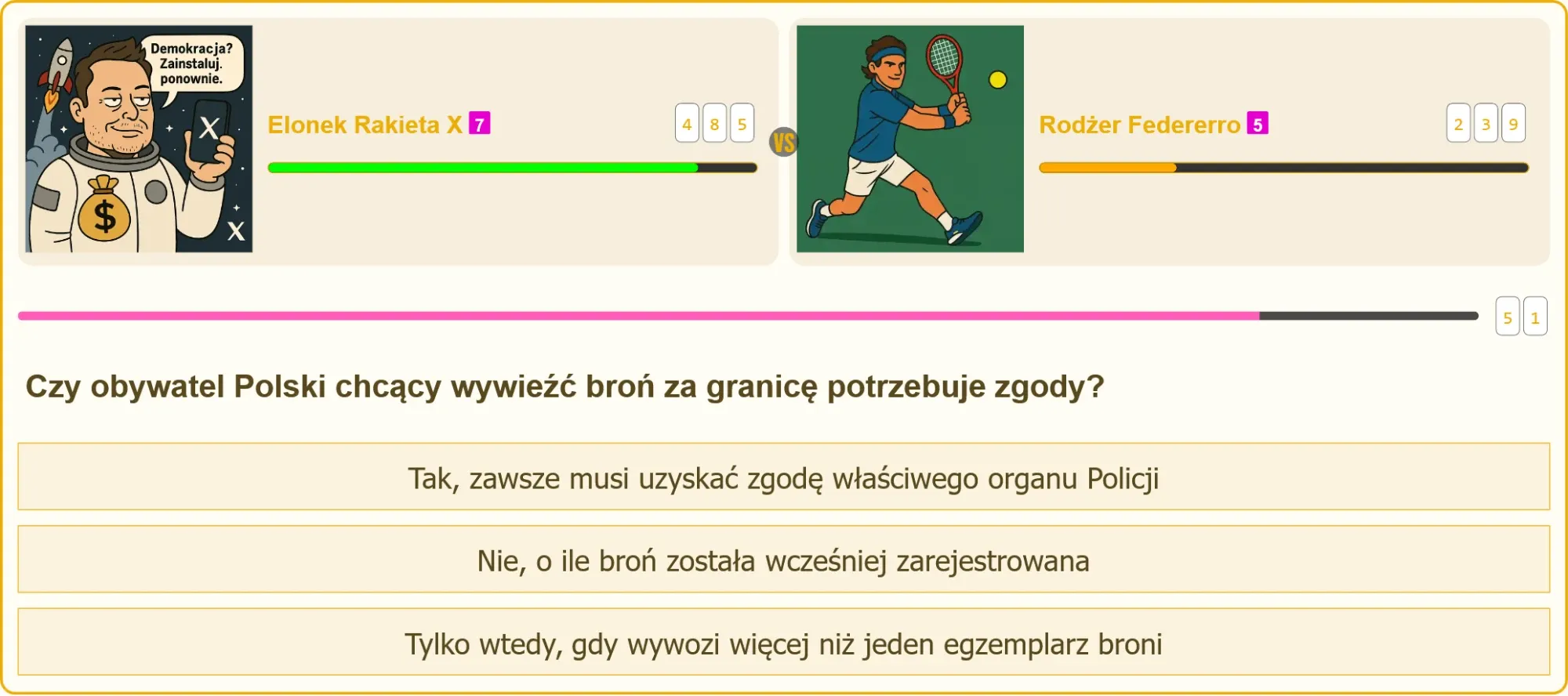 Pojedynek wiedzy na temat wywozu broni za granicę
