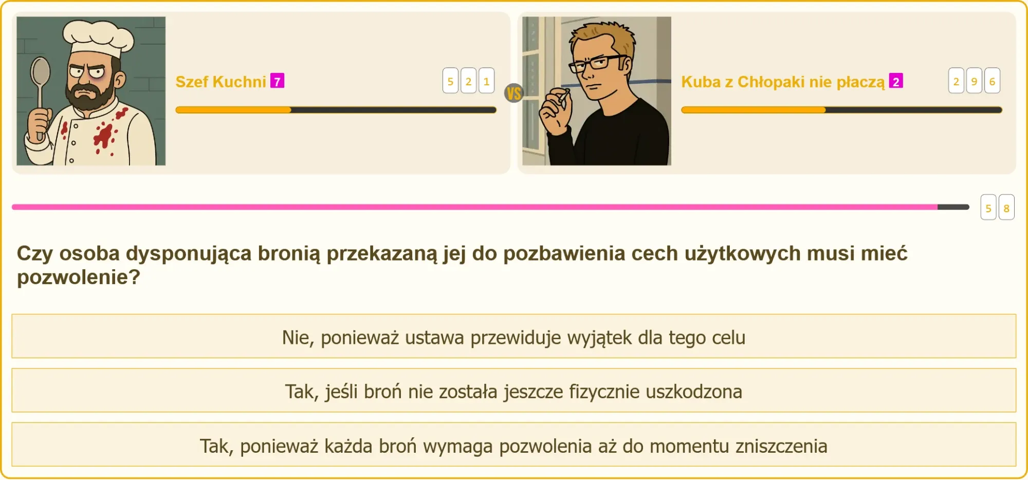 Pojedynek na testach patentu strzeleckiego – Kuba kontra Szef Kuchni