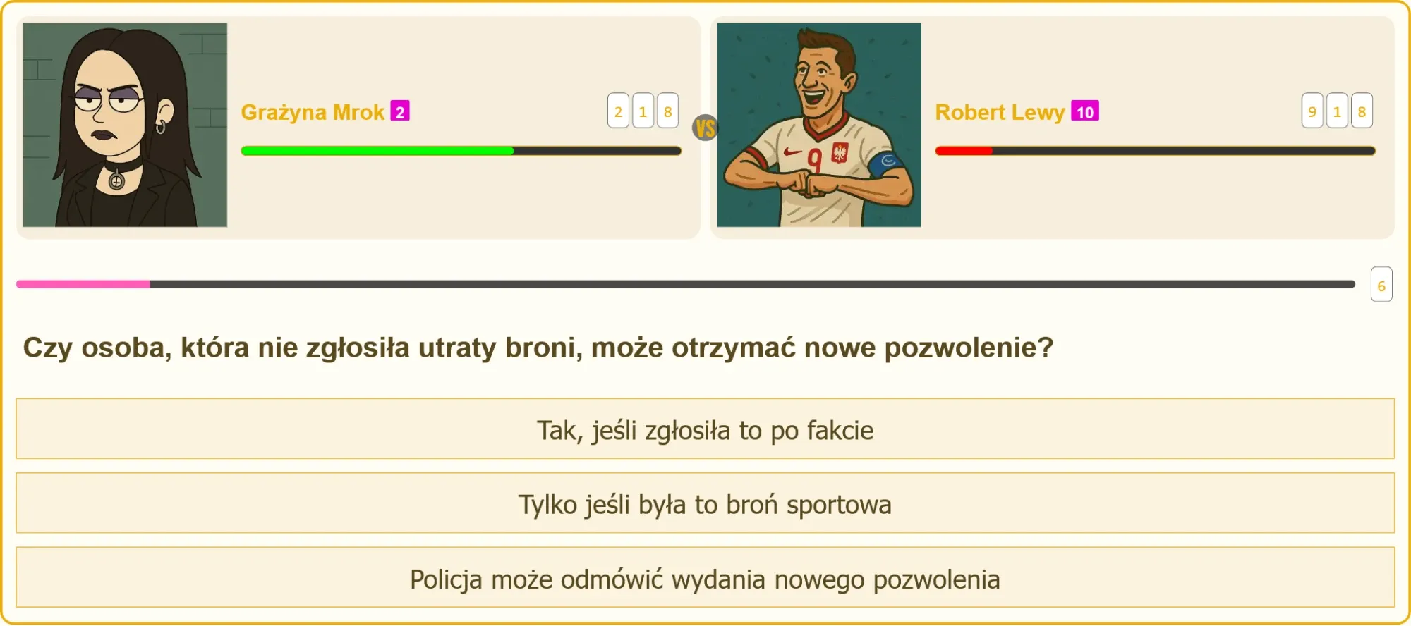 Pytanie testowe na patent strzelecki o niezgłoszeniu utraty broni
