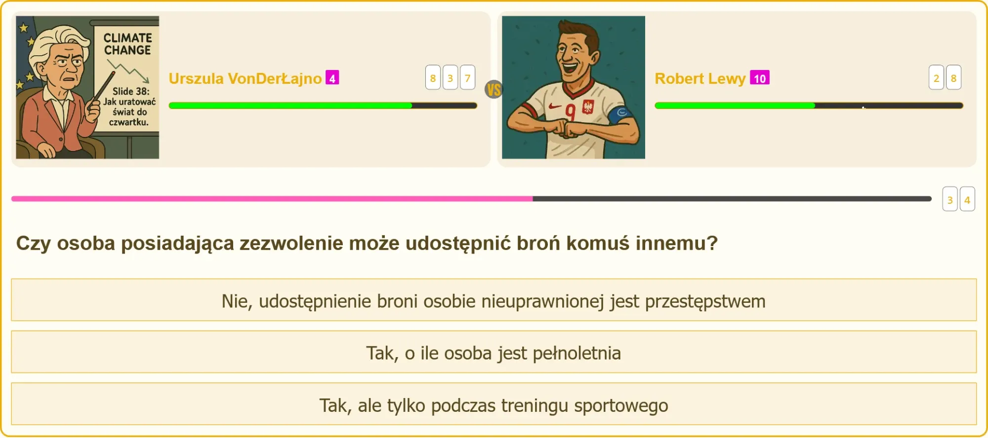 Pojedynek na testach patentu strzeleckiego - Urszula vs Robert