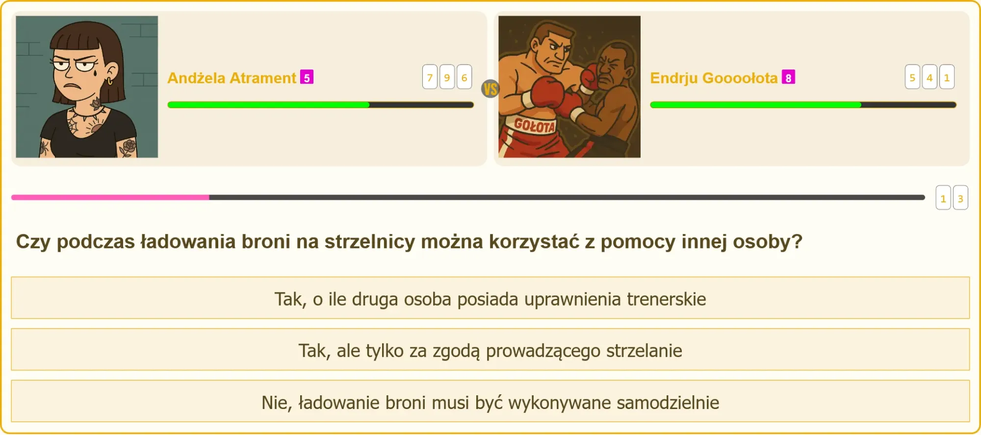 Strzelec ładujący broń na strzelnicy
