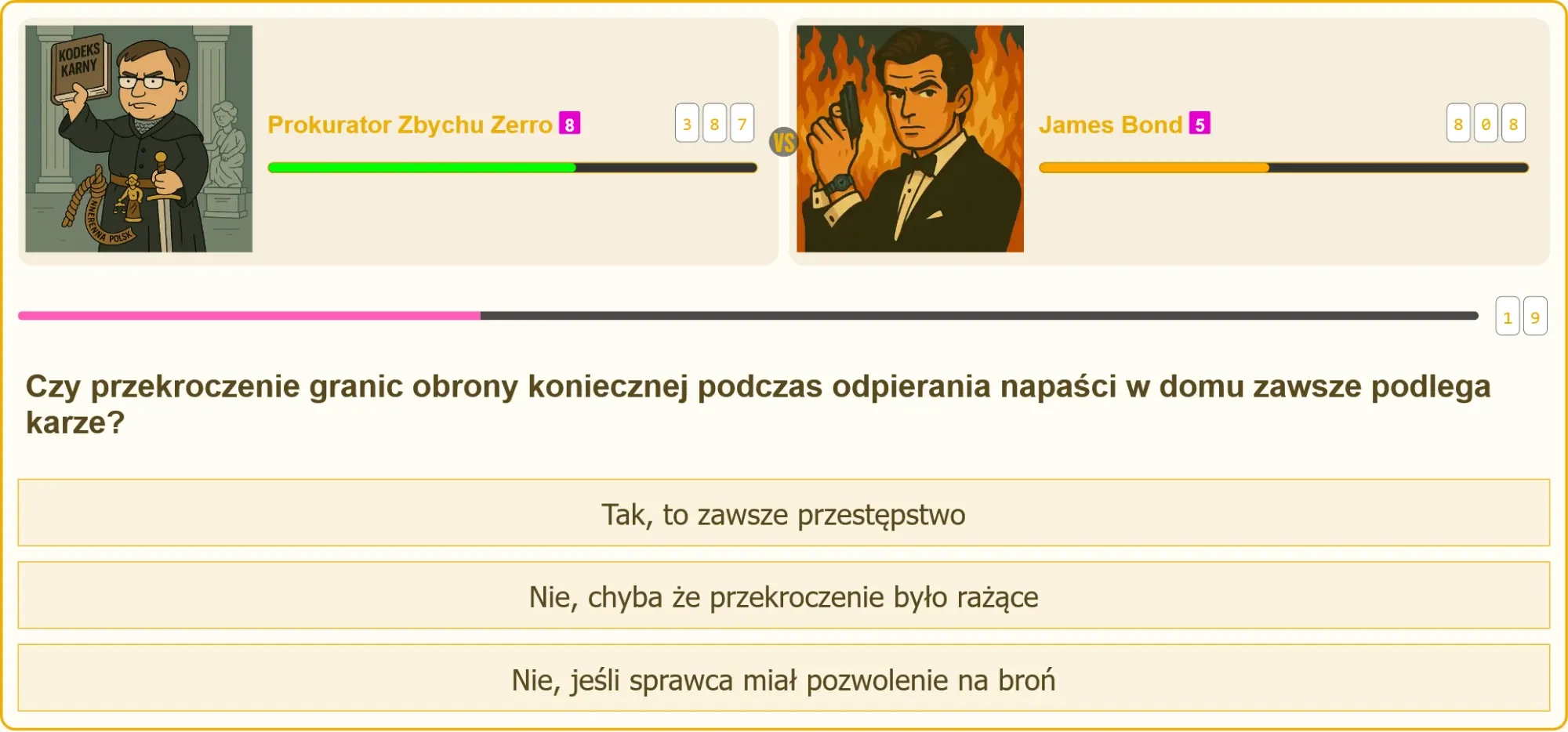 Ilustracja przedstawiająca sytuację obrony koniecznej w domu