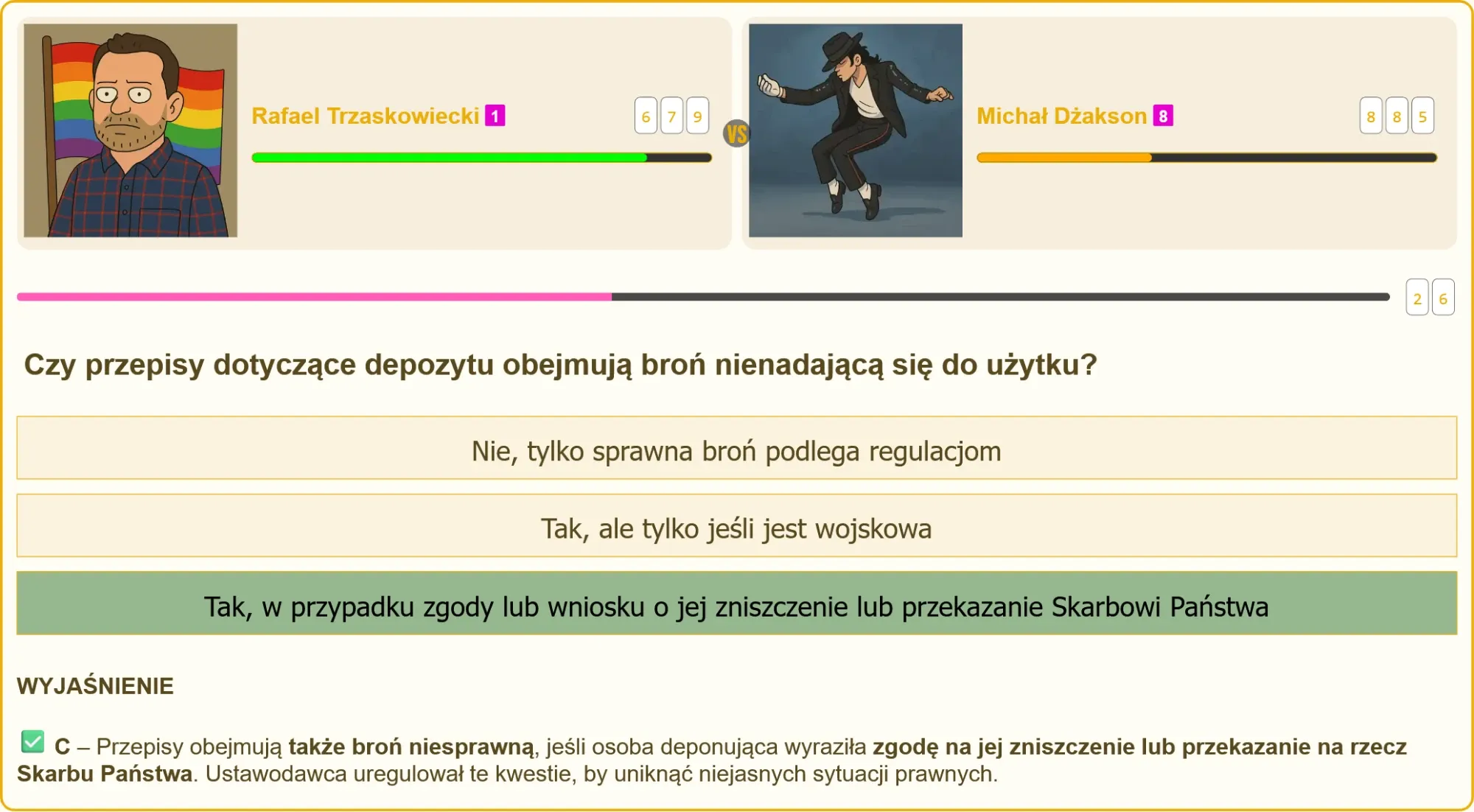 Pojedynek na pytanie o depozyt broni niesprawnej