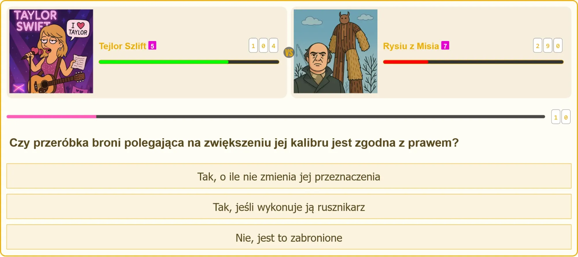 Pojedynek na pytania testowe na patent strzelecki
