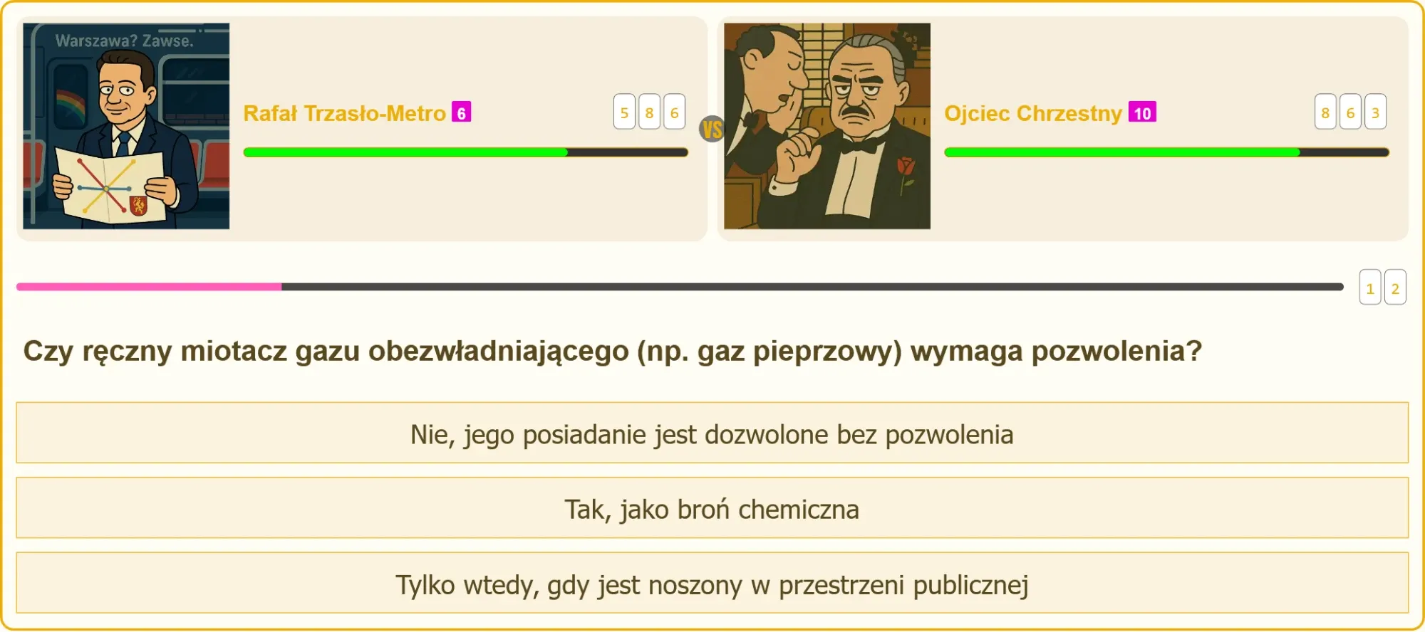 Pojedynek na test strzelecki - czy gaz pieprzowy wymaga pozwolenia?
