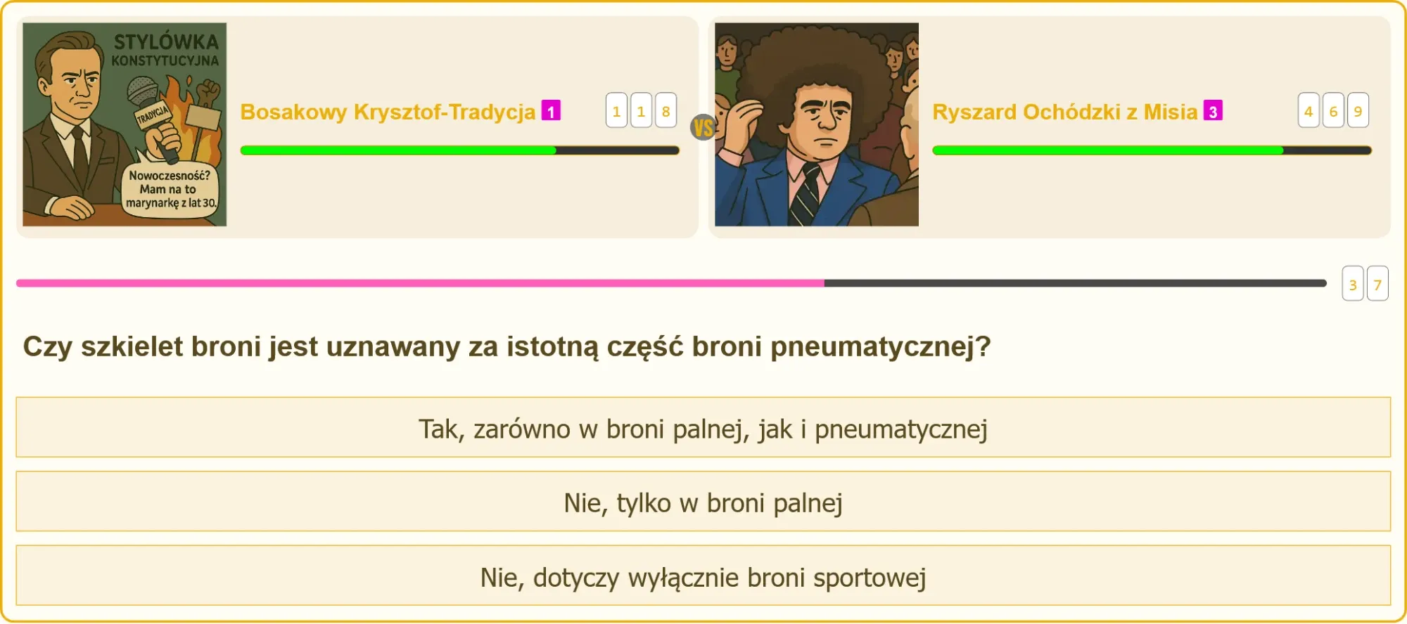 Szkielet broni pneumatycznej i palnej - porównanie