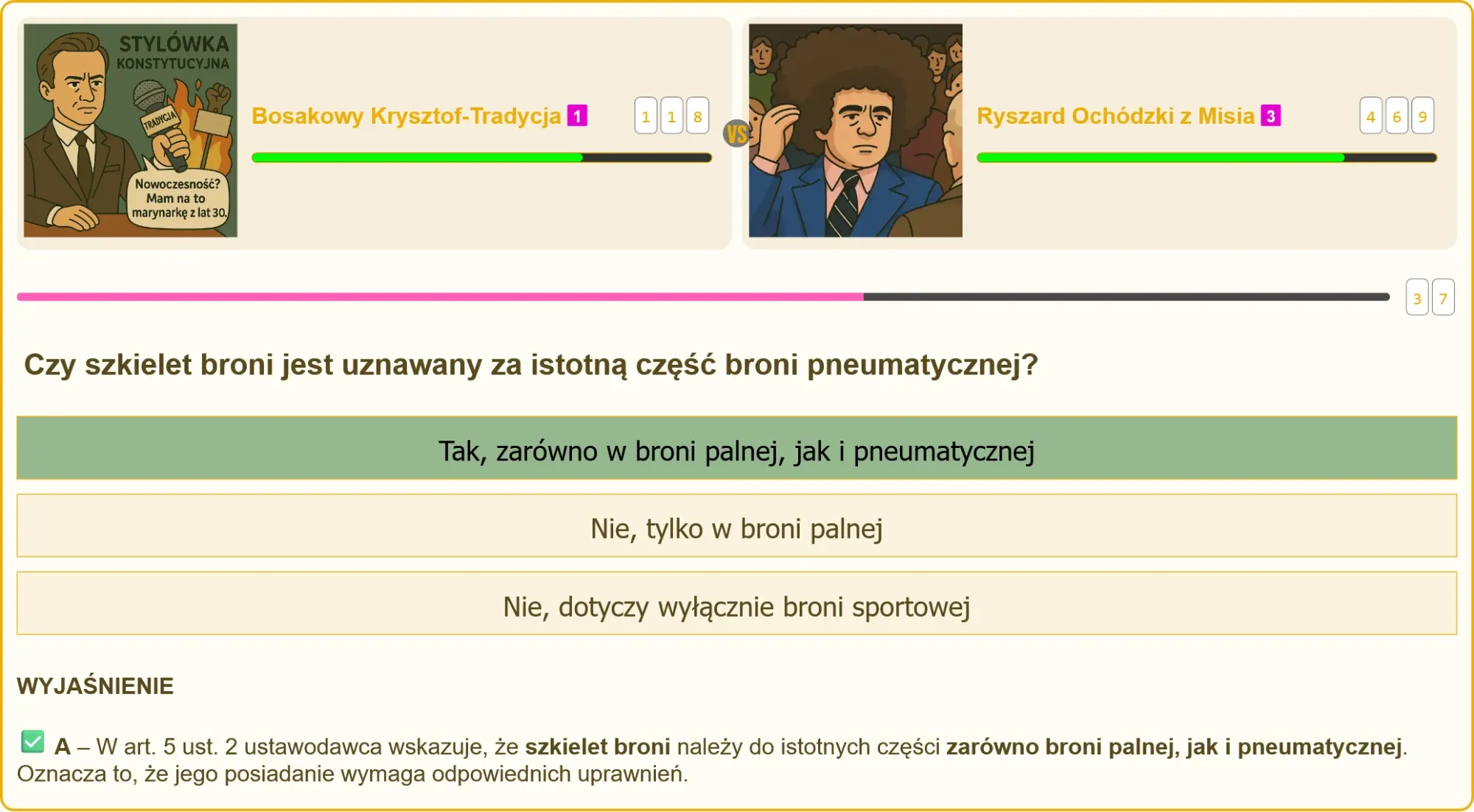 Przykładowe pytanie testowe na patent strzelecki