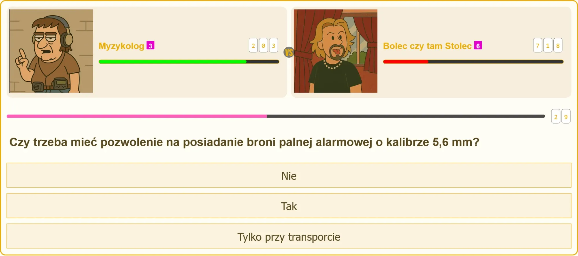 Pojedynek na pytanie o pozwolenie na broń alarmową 5,6 mm
