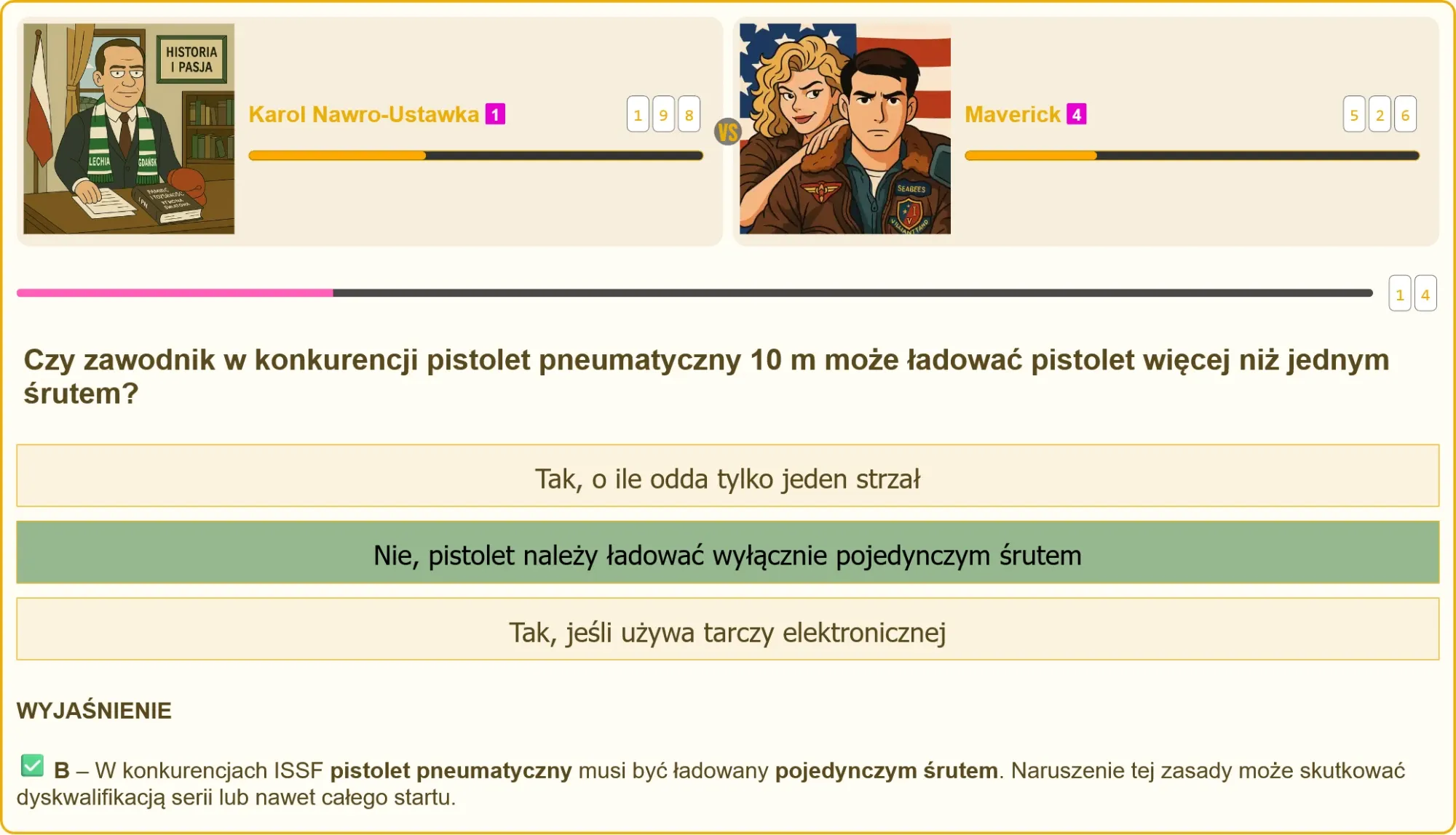 Pytanie testowe na patent strzelecki dotyczące ładowania pistoletu pneumatycznego