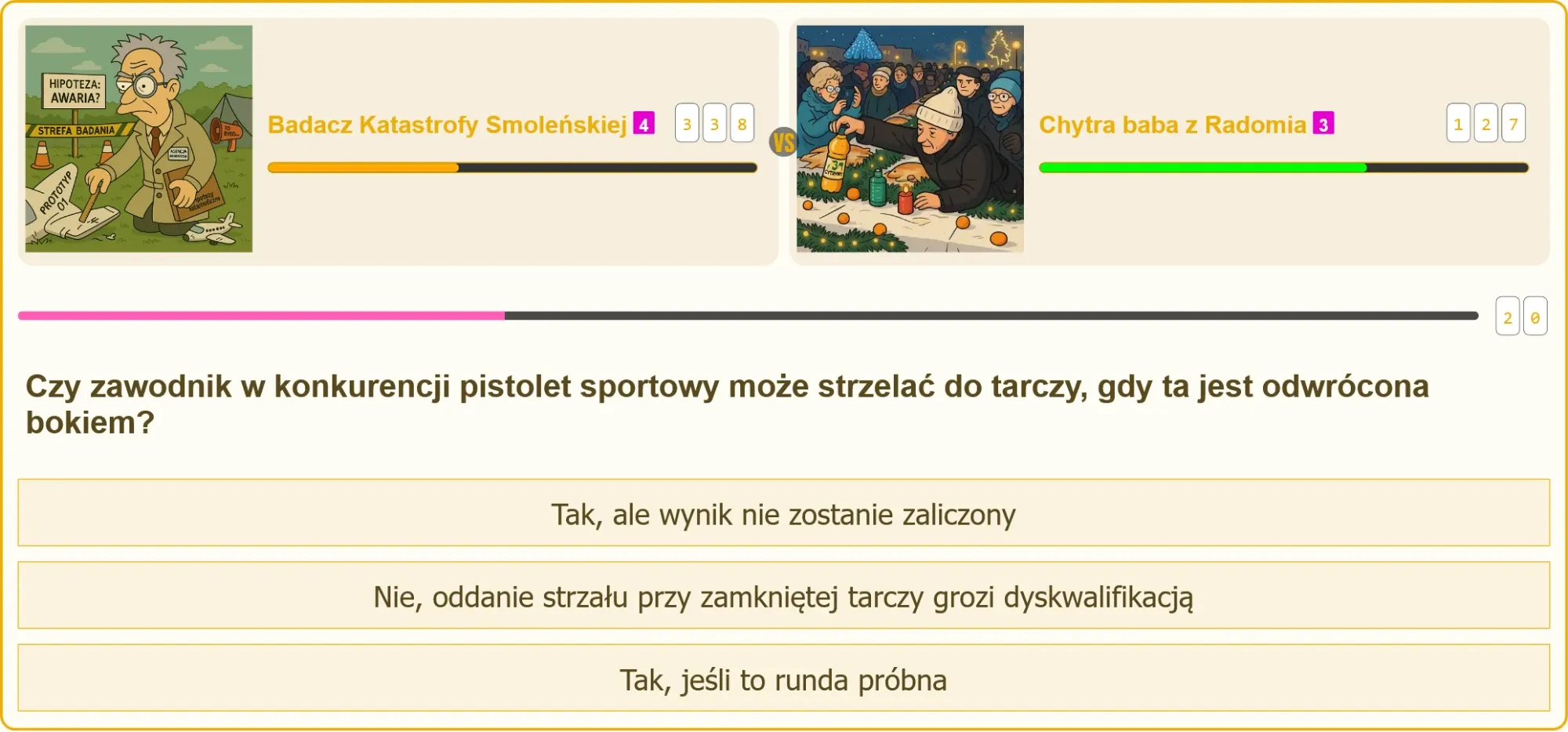 zawodnik celujący do odwróconej tarczy na strzelnicy