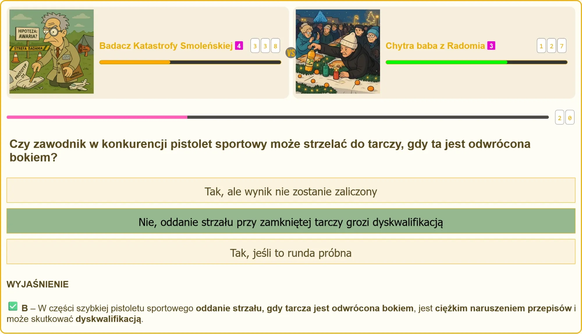 egzamin na patent strzelecki - tarcza odwrócona bokiem