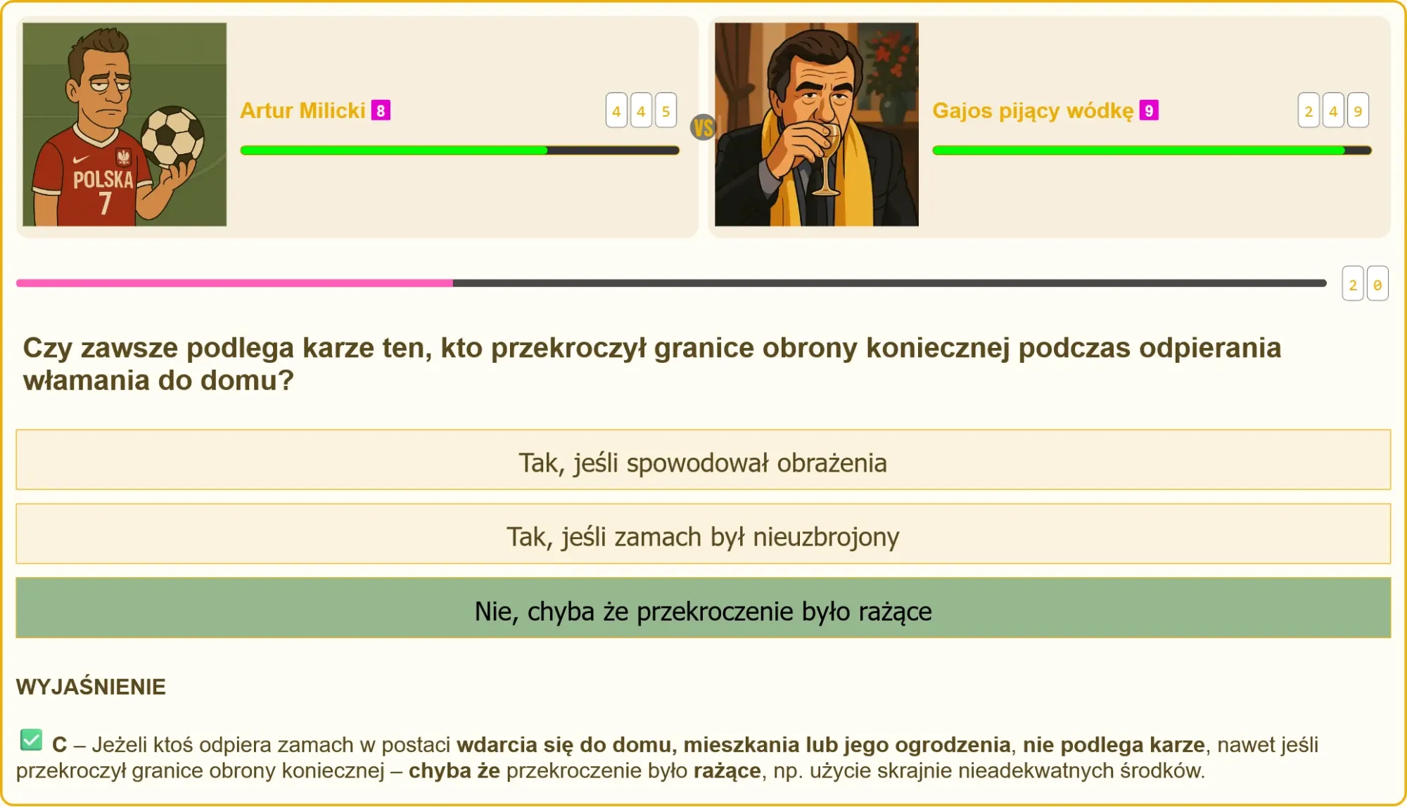 Grafika pokazująca przepisy prawa dotyczące obrony koniecznej