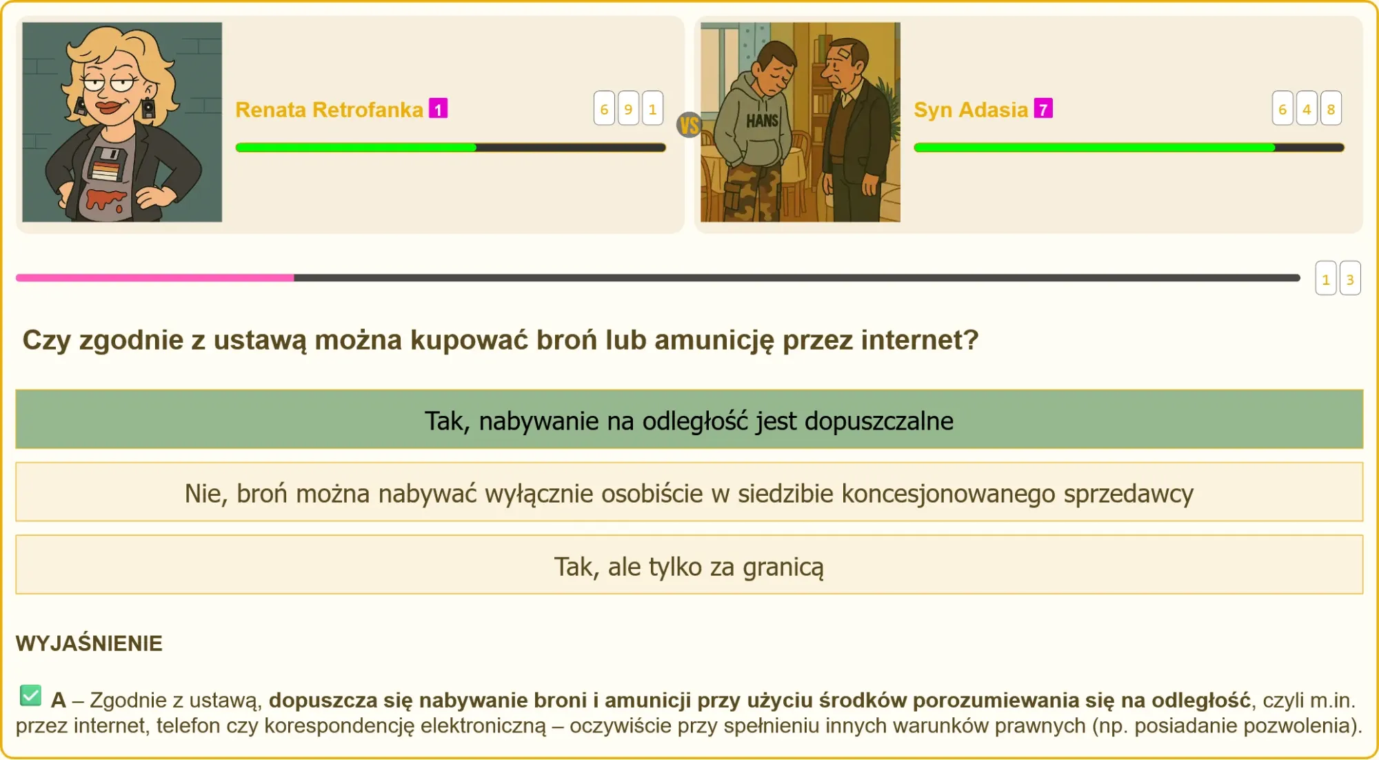 Kobieta rozwiązująca test na patent strzelecki