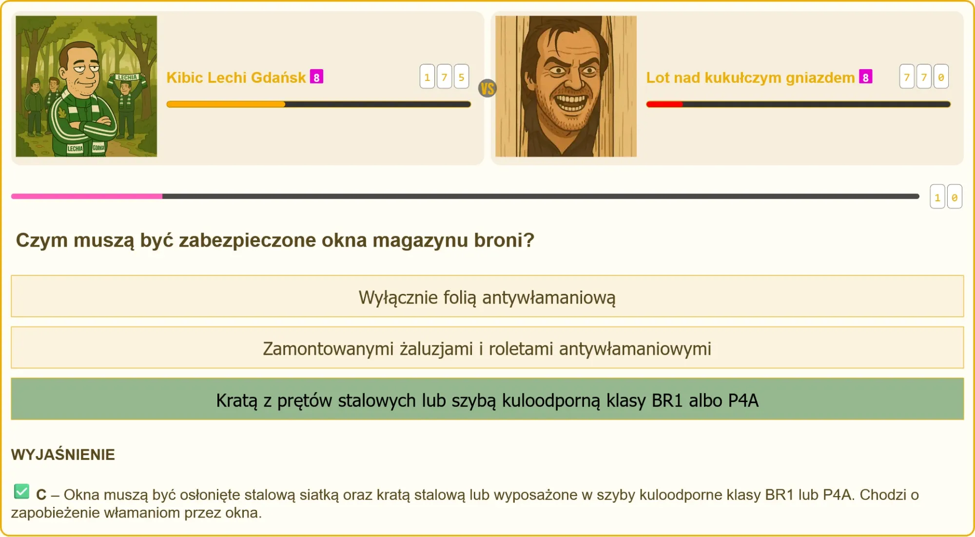 Zabezpieczenie okien magazynu broni kratą stalową