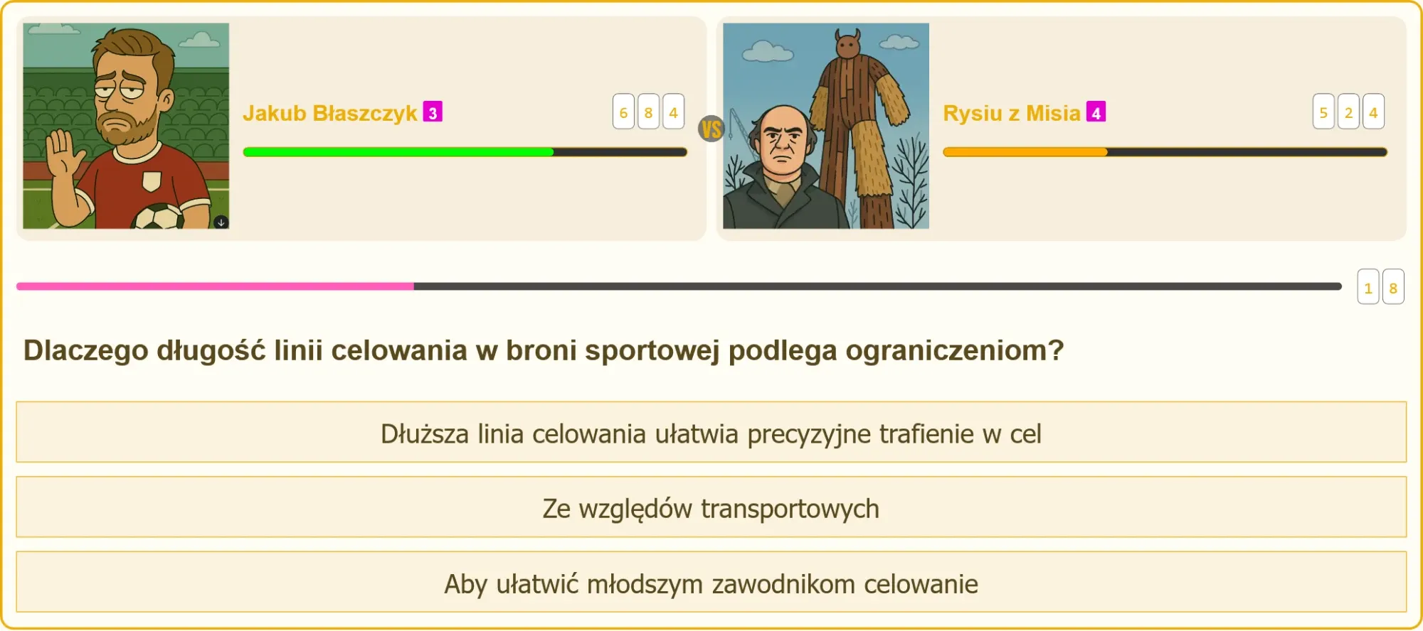 Strzelec celujący z broni sportowej z podkreśloną linią celowania