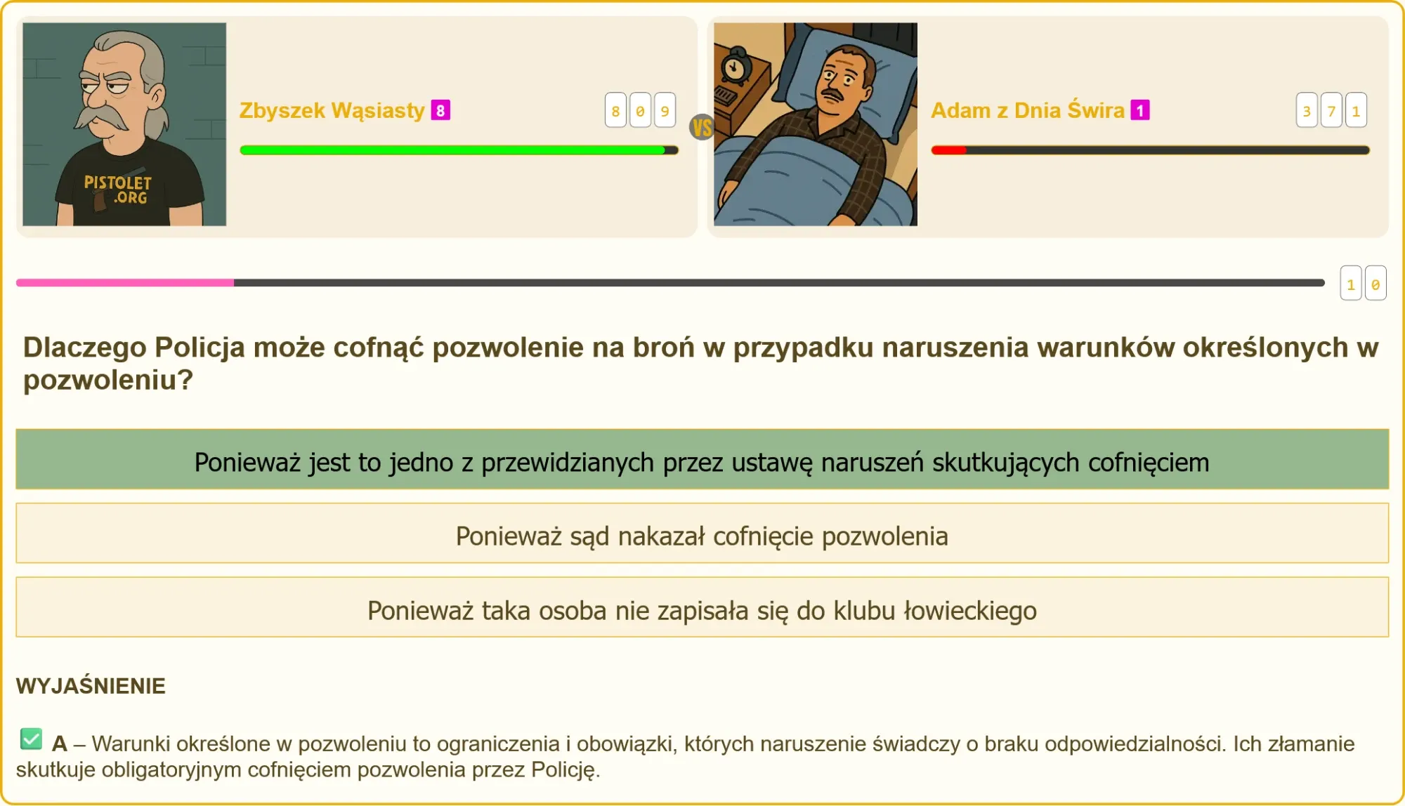 Strzelec z bronią na strzelnicy