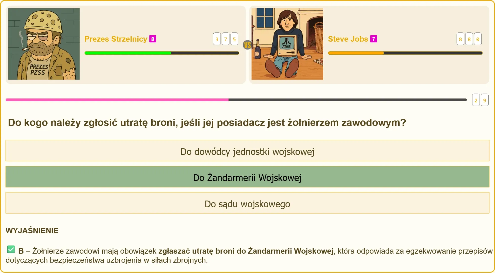 test na patent strzelecki – pytanie o zgłoszenie utraty broni