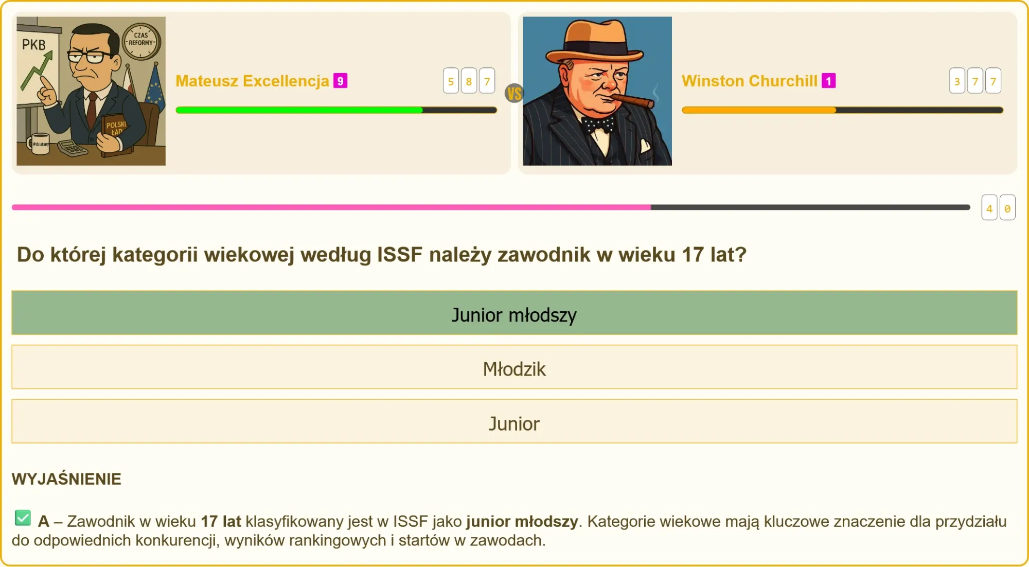 Tabela kategorii wiekowych ISSF dla strzelców