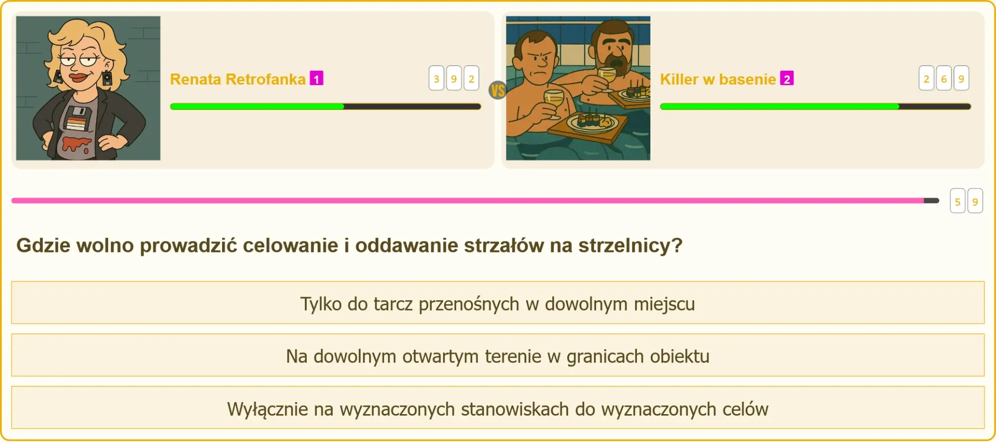 Strzelec celujący na strzelnicy