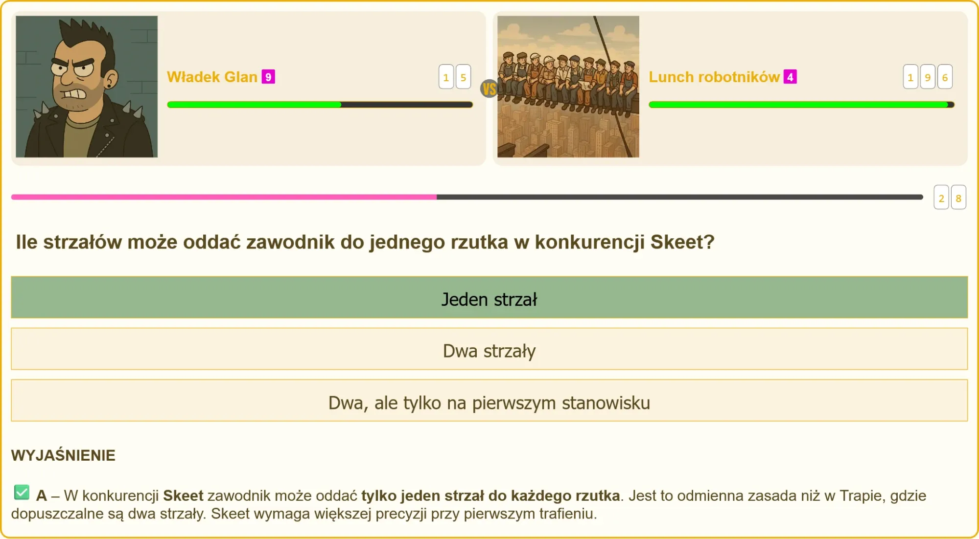 Rzutek w locie podczas zawodów strzeleckich
