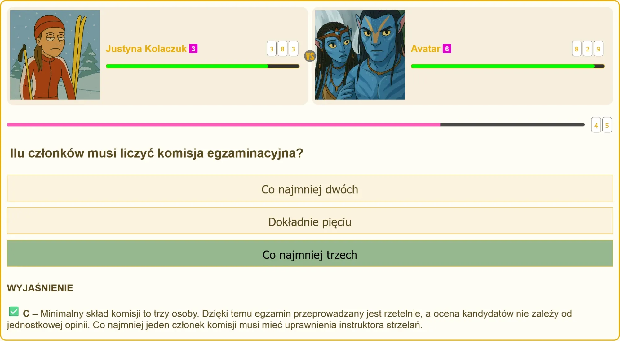 Pojedynek wiedzy na temat patentu strzeleckiego