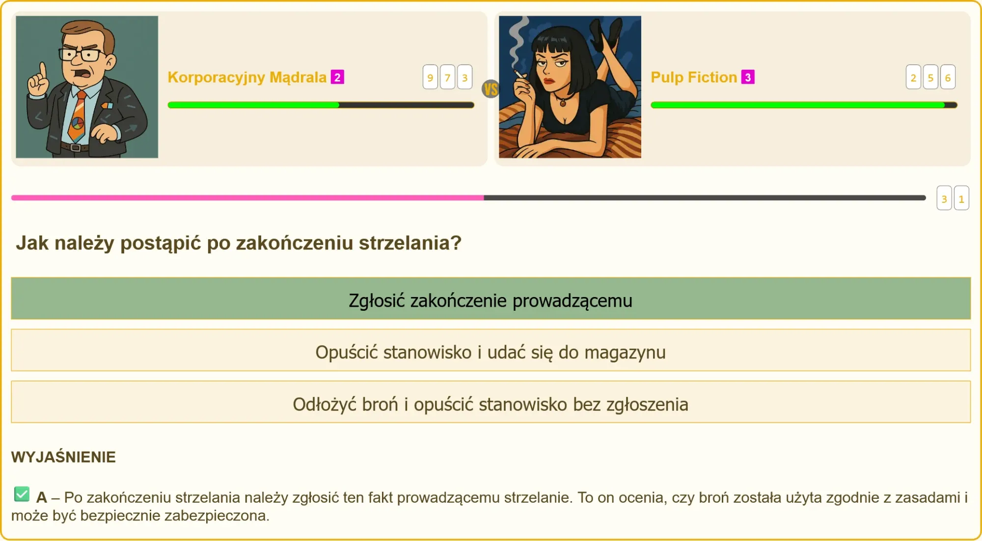 Schemat postępowania po zakończeniu strzelania na strzelnicy