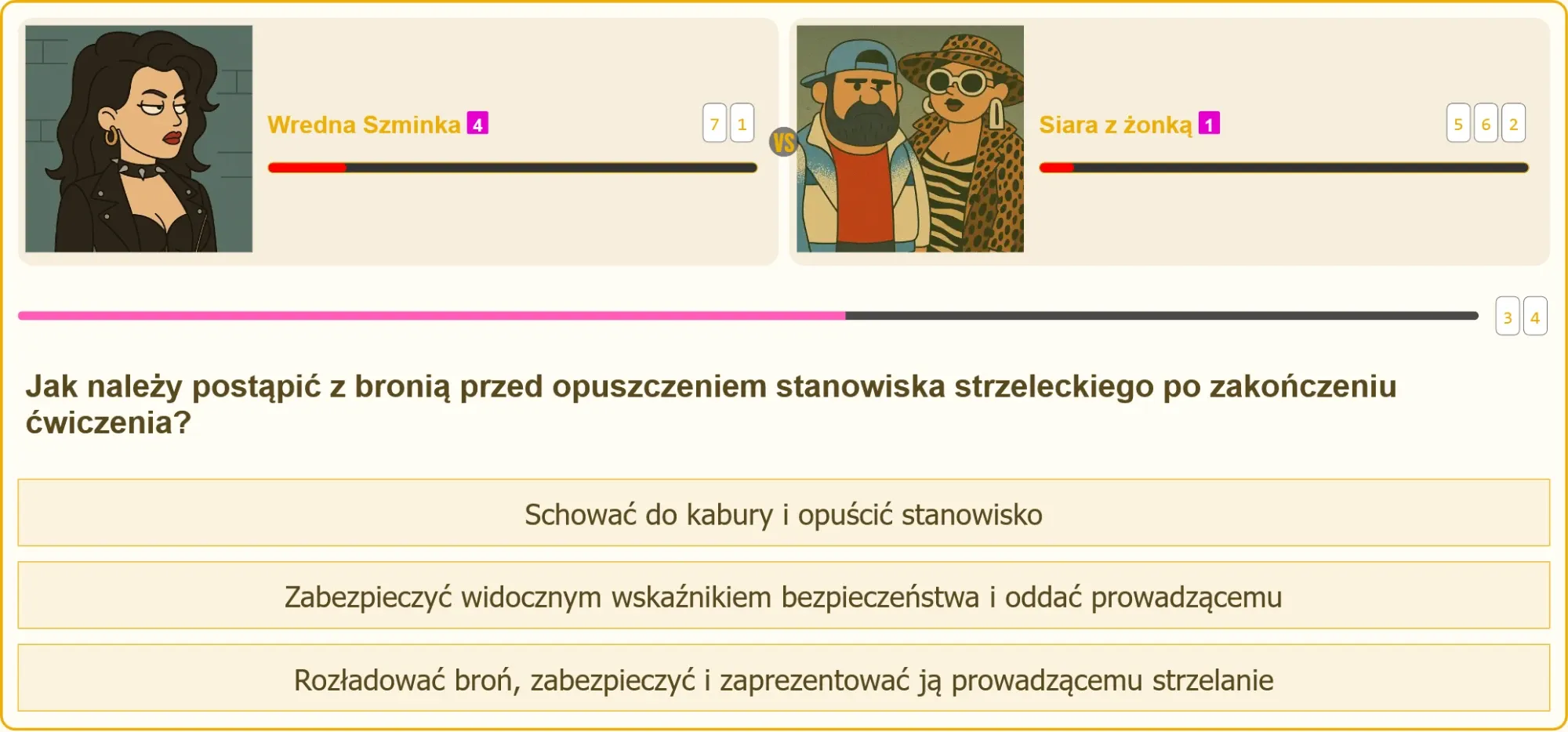 Pojedynek na testy strzeleckie między użytkownikami