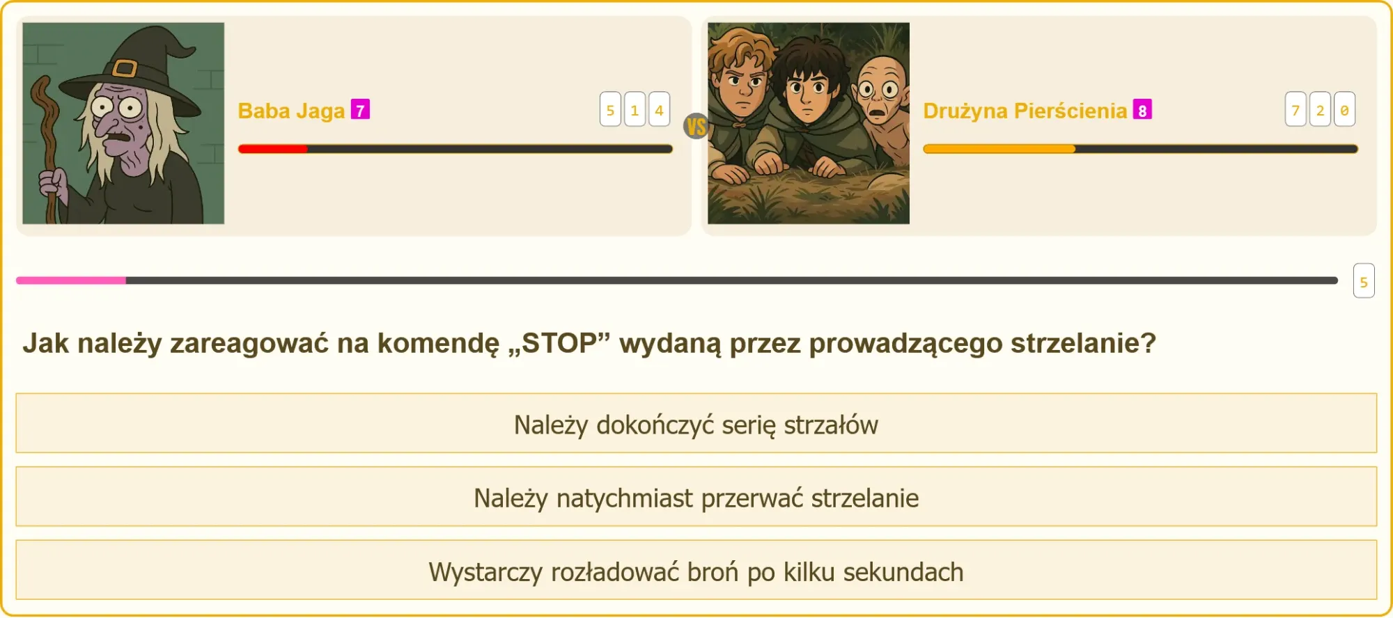Instruktor wydający komendę STOP na strzelnicy