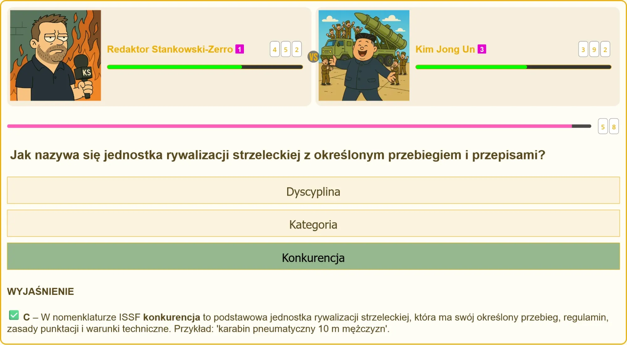 Przykładowa konkurencja strzelecka – karabin pneumatyczny 10 m