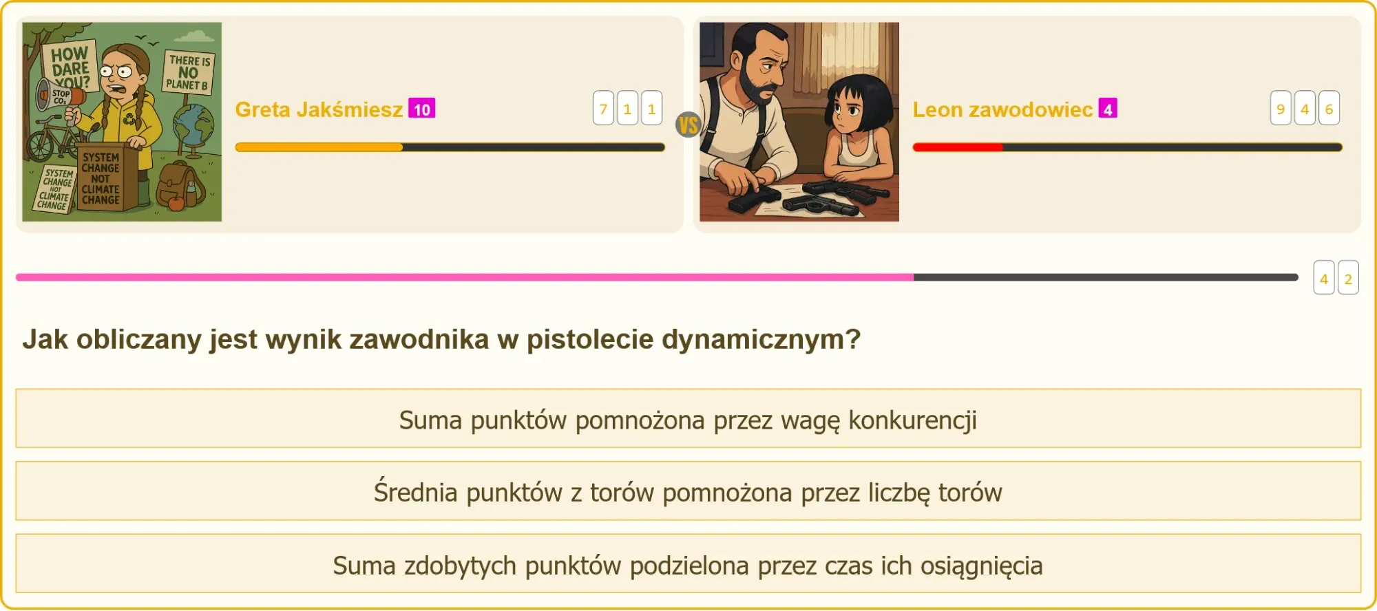 Zawodnik oddający strzały na strzelnicy z pistoletem dynamicznym